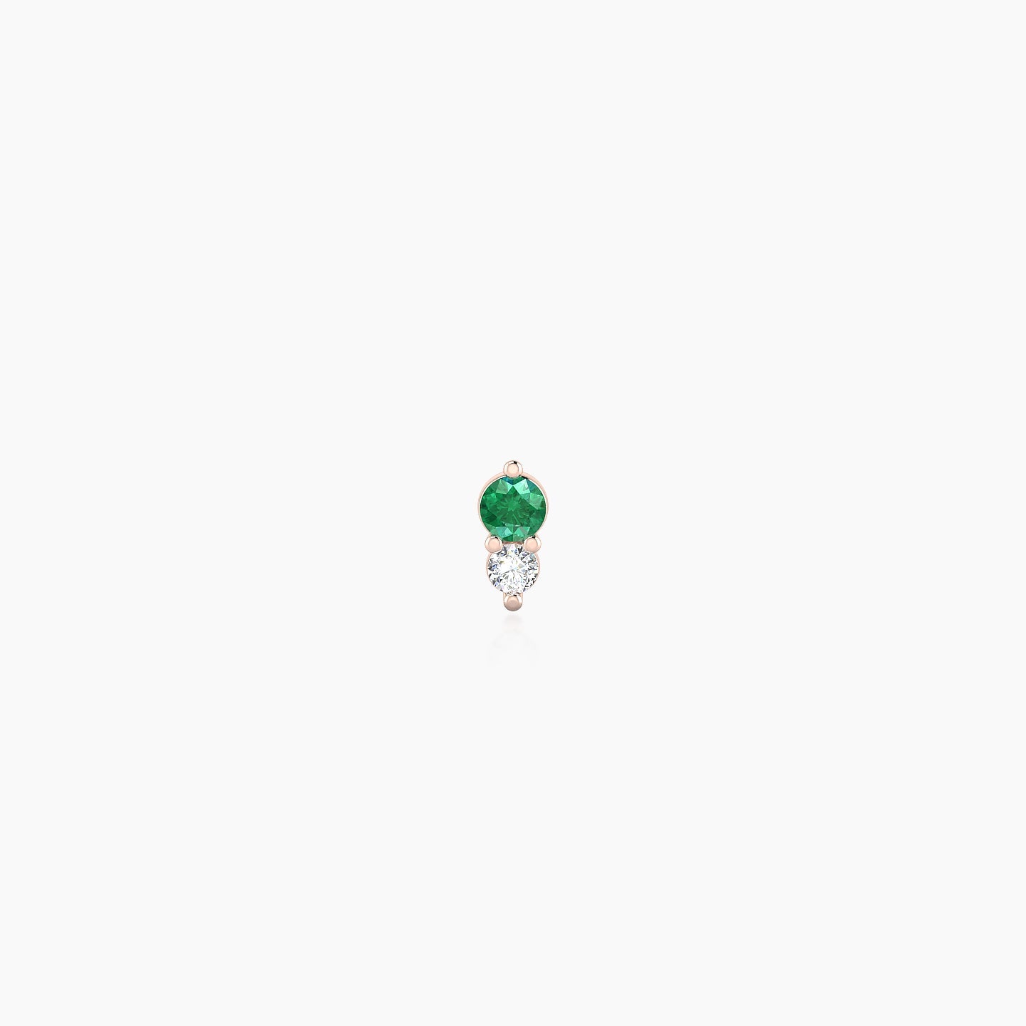 Laetitia | 18k Rose Gold 5 mm 4 mm Emerald & Diamond Nostril Piercing