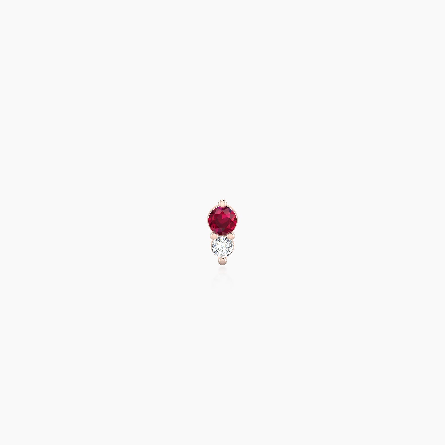 Laetitia | 18k Rose Gold 5 mm 4 mm Ruby & Diamond Nostril Piercing