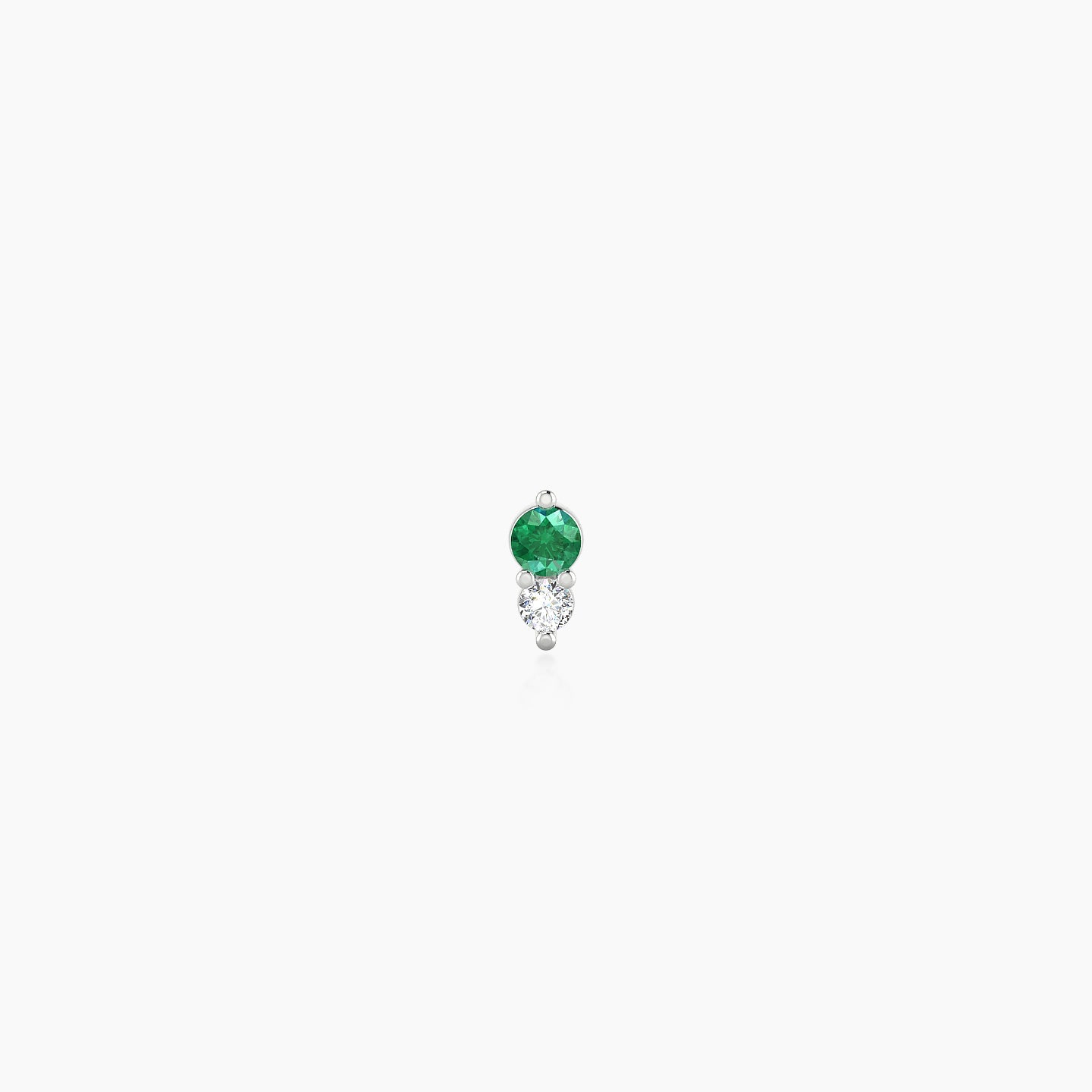 Laetitia | 18k White Gold 5 mm 4 mm Emerald & Diamond Nostril Piercing