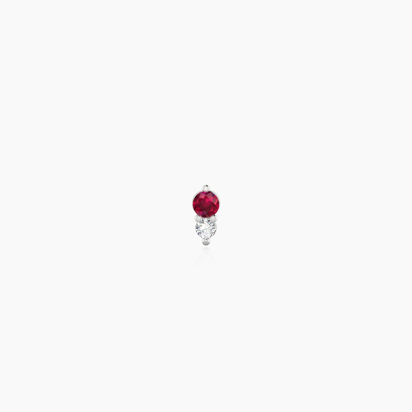 Laetitia | 18k White Gold 5 mm 4 mm Ruby & Diamond Nostril Piercing