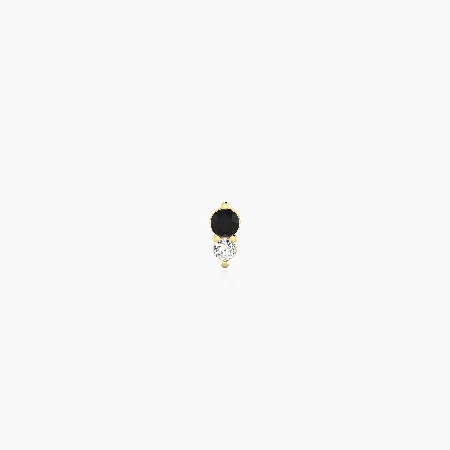 Laetitia | 18k Yellow Gold 5 mm 4 mm Black Diamond & Diamond Nostril Piercing