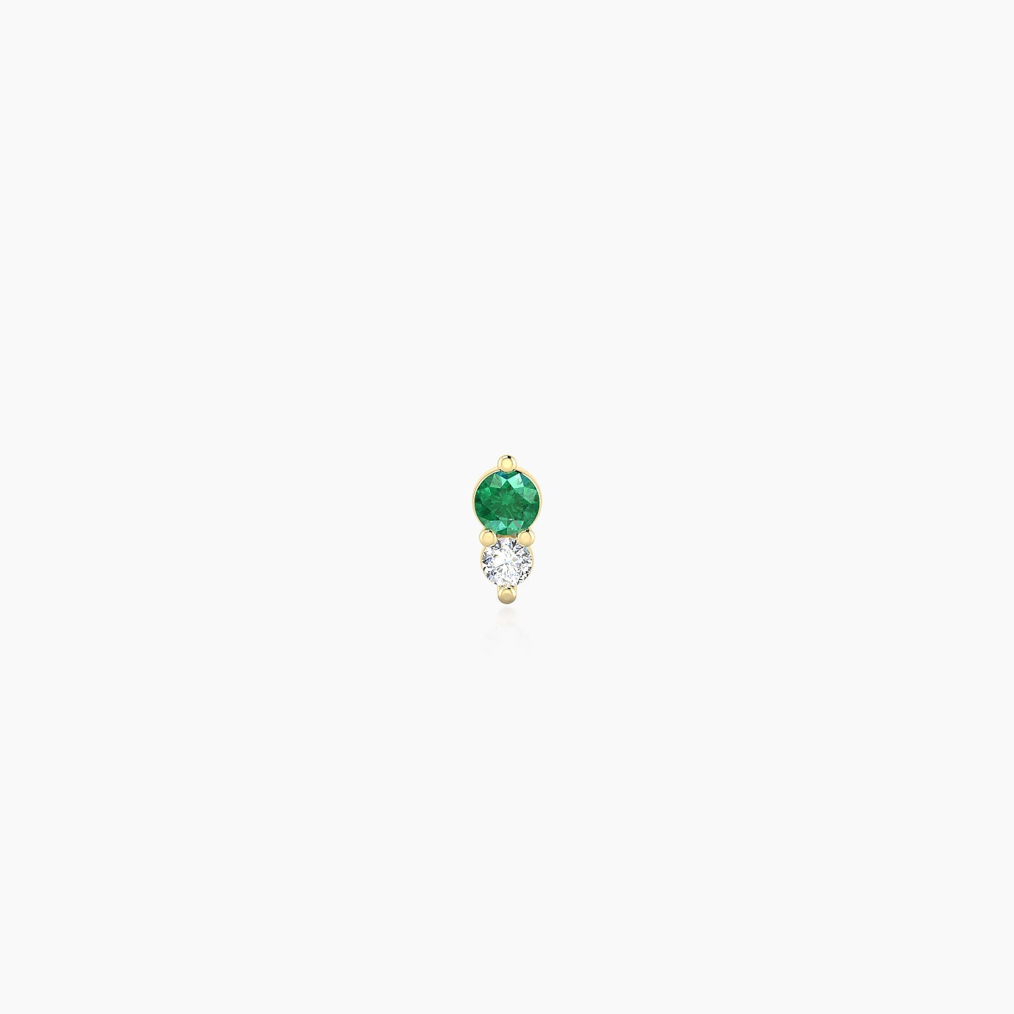 Laetitia | 18k Yellow Gold 5 mm 4 mm Emerald & Diamond Nostril Piercing