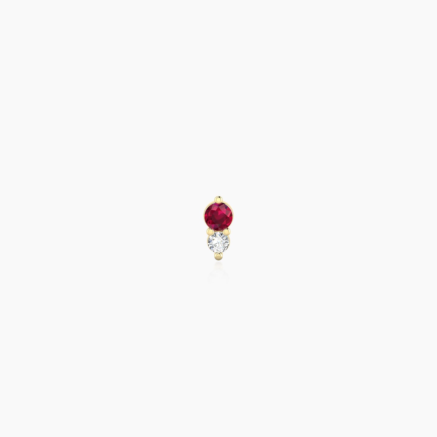 Laetitia | 18k Yellow Gold 5 mm 4 mm Ruby & Diamond Nostril Piercing