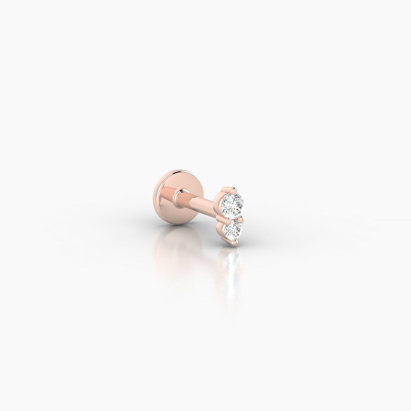 Laetitia | 18k Rose Gold 4 mm 5 mm Diamond Nostril Piercing