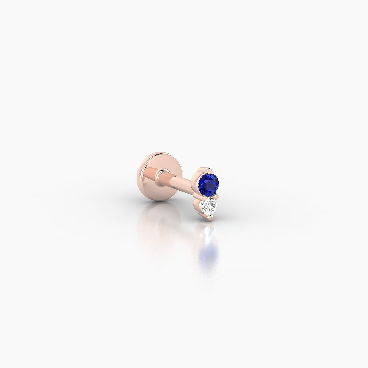 Laetitia | 18k Rose Gold 5 mm 4 mm Sapphire & Diamond Nostril Piercing