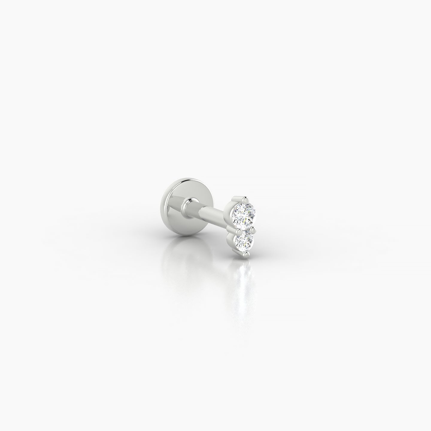 Laetitia | 18k White Gold 4 mm 5 mm Diamond Nostril Piercing