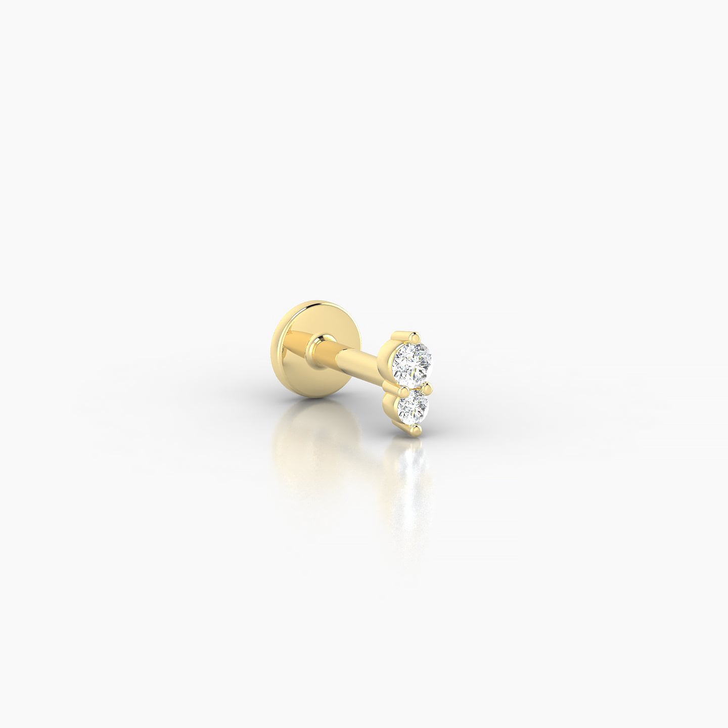 Laetitia | 18k Yellow Gold 4 mm 5 mm Diamond Nostril Piercing