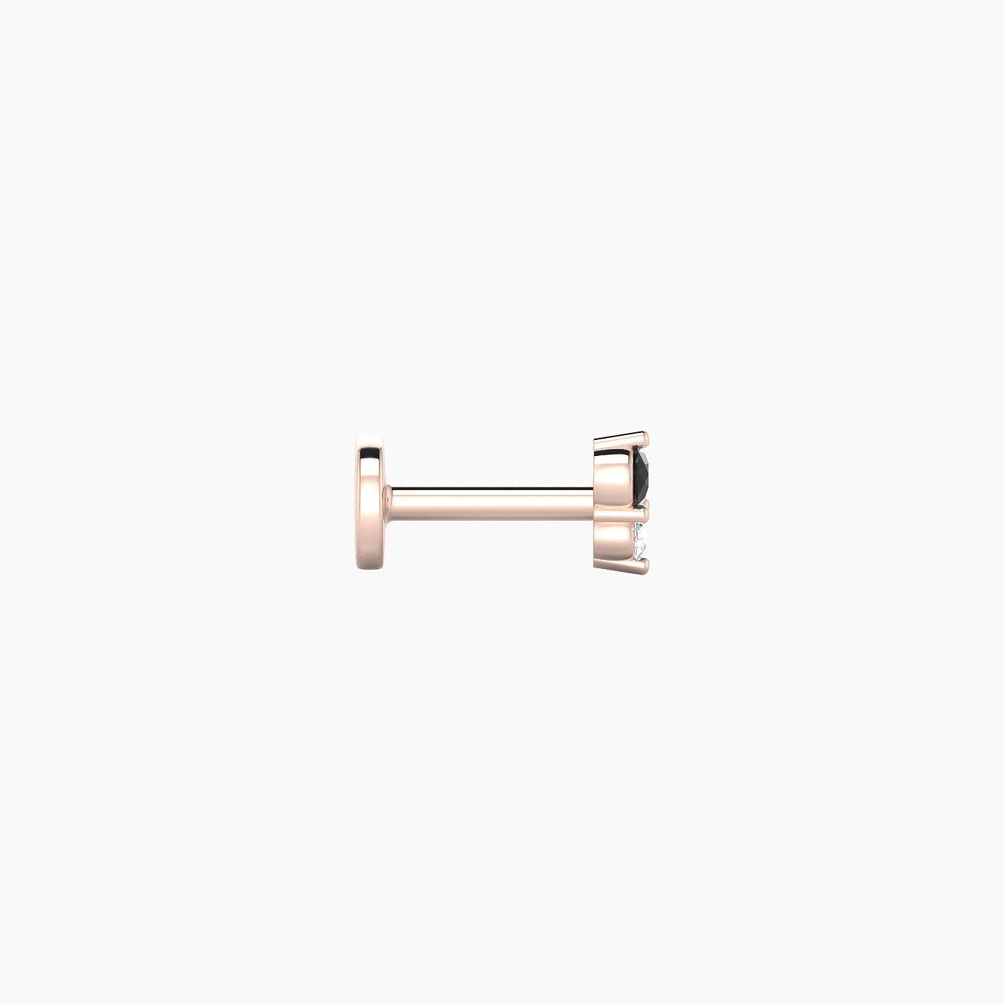 Laetitia | 18k Rose Gold 5 mm 4 mm Black Diamond & Diamond Nostril Piercing