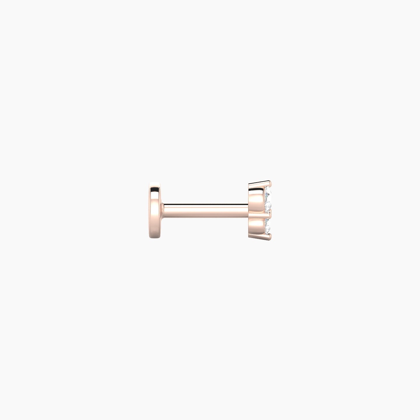 Laetitia | 18k Rose Gold 4 mm 5 mm Diamond Nostril Piercing