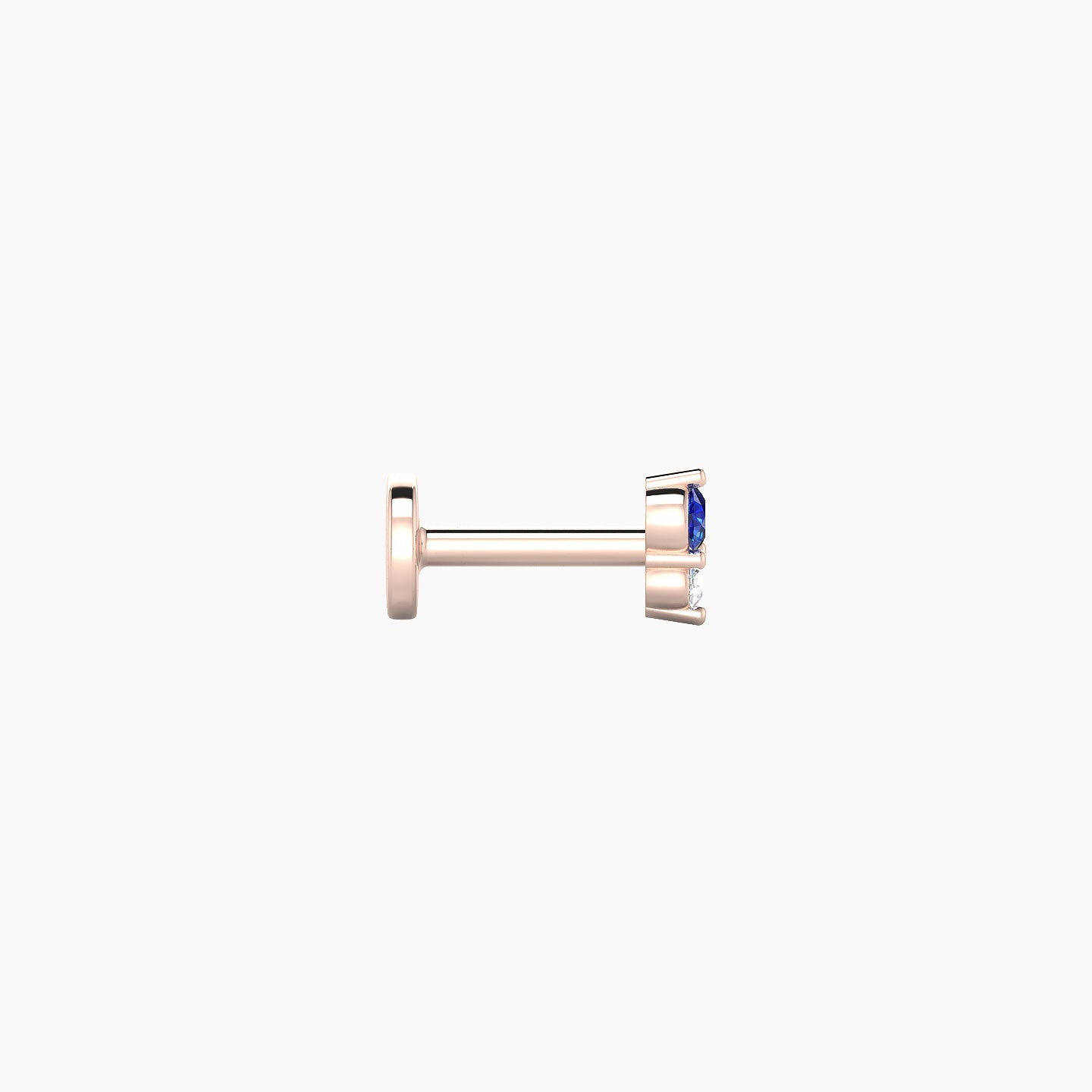 Laetitia | 18k Rose Gold 5 mm 4 mm Sapphire & Diamond Nostril Piercing