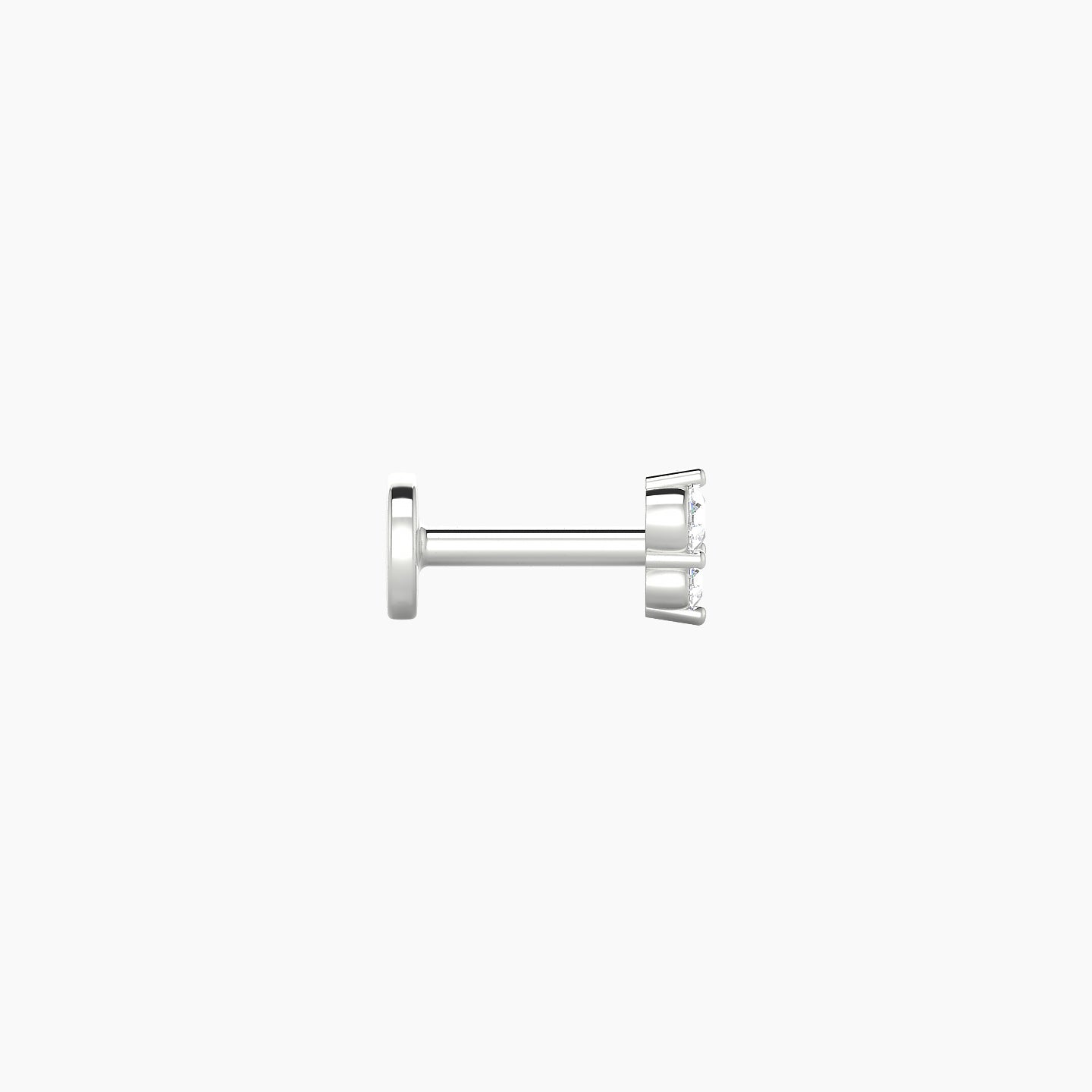 Laetitia | 18k White Gold 4 mm 5 mm Diamond Nostril Piercing