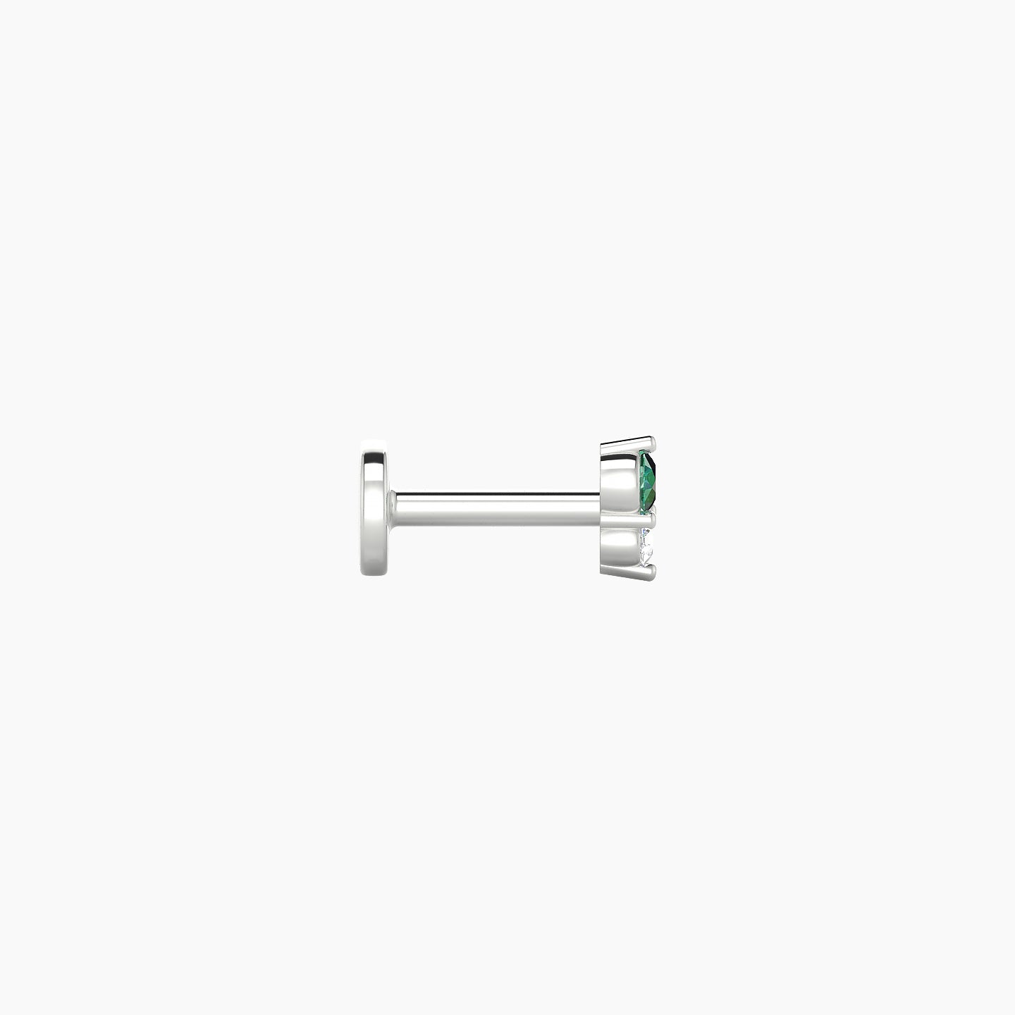 Laetitia | 18k White Gold 5 mm 4 mm Emerald & Diamond Nostril Piercing