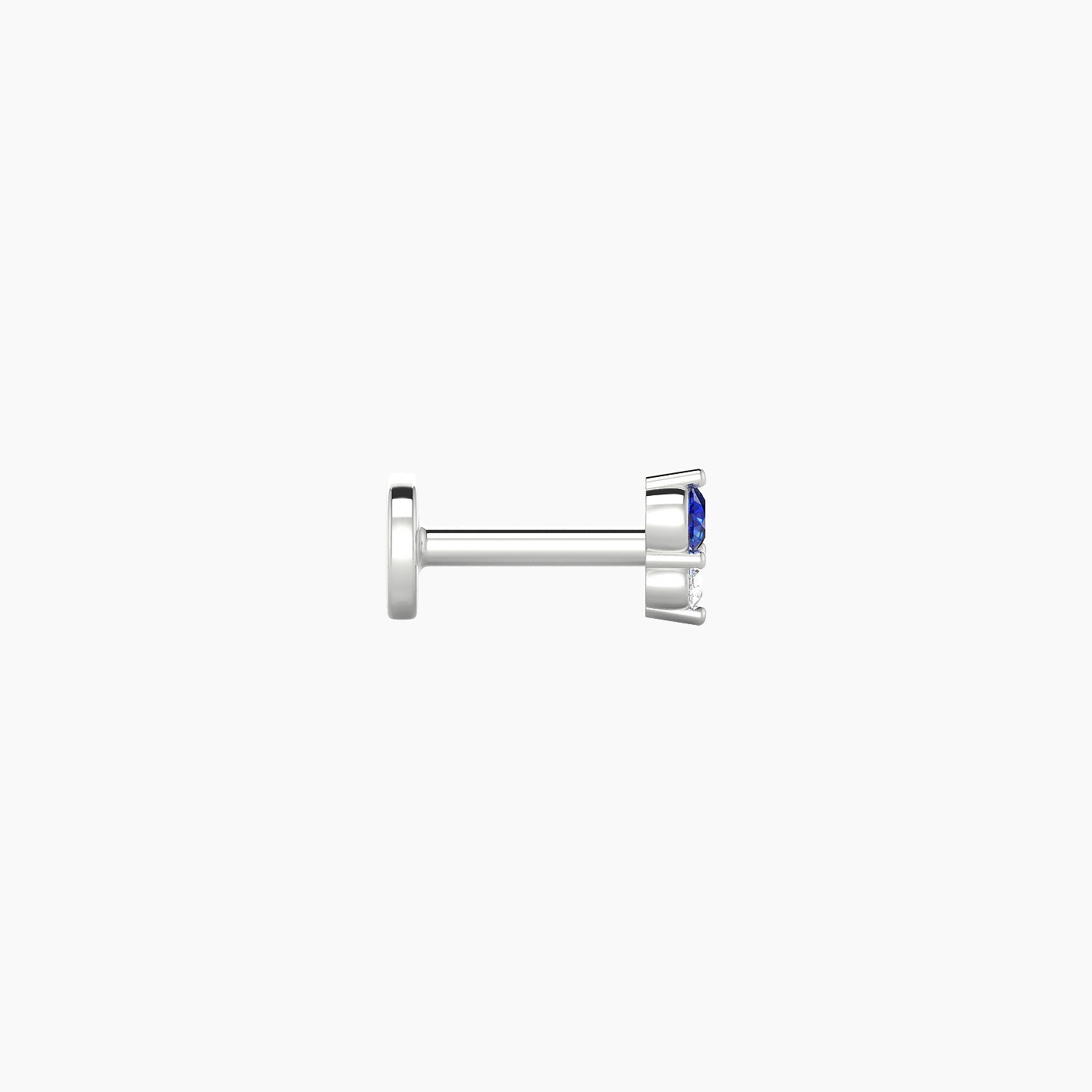 Laetitia | 18k White Gold 5 mm 4 mm Sapphire & Diamond Nostril Piercing