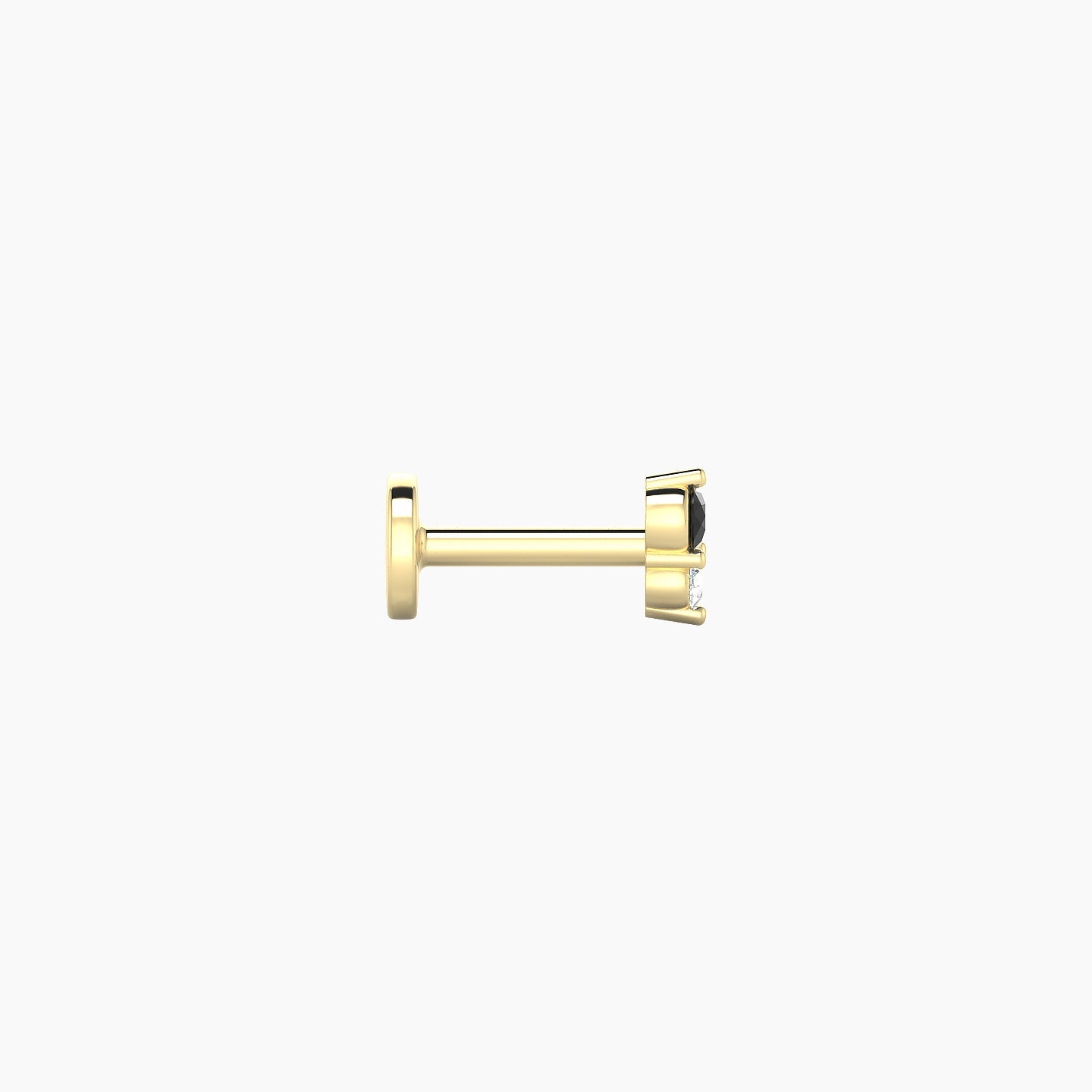 Laetitia | 18k Yellow Gold 5 mm 4 mm Black Diamond & Diamond Nostril Piercing