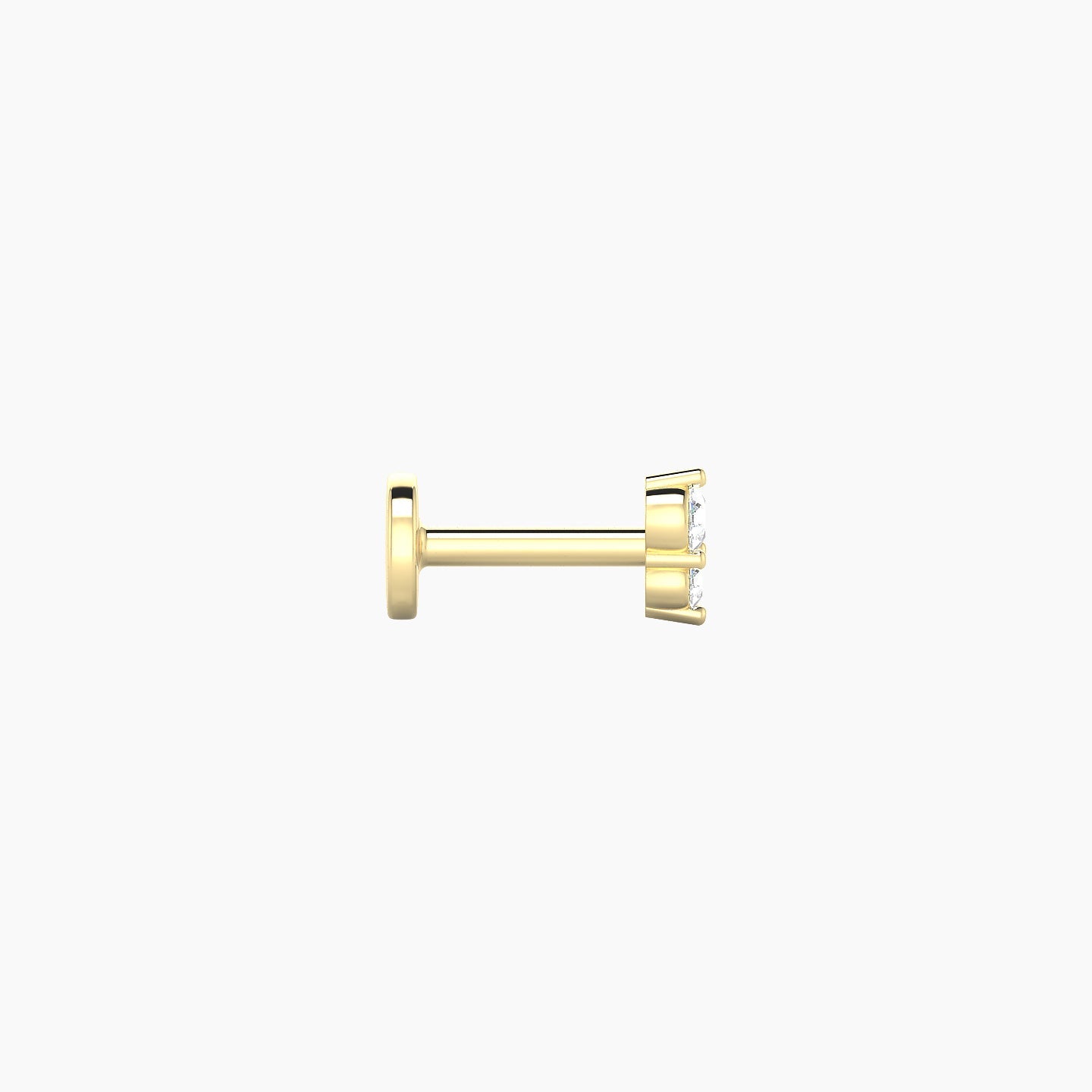 Laetitia | 18k Yellow Gold 4 mm 5 mm Diamond Nostril Piercing