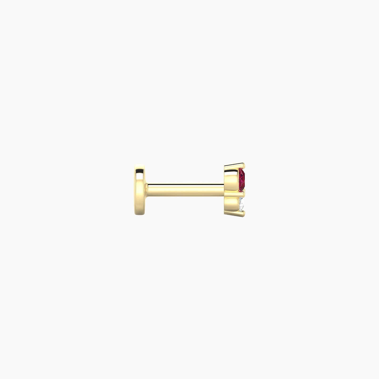 Laetitia | 18k Yellow Gold 5 mm 4 mm Ruby & Diamond Nostril Piercing