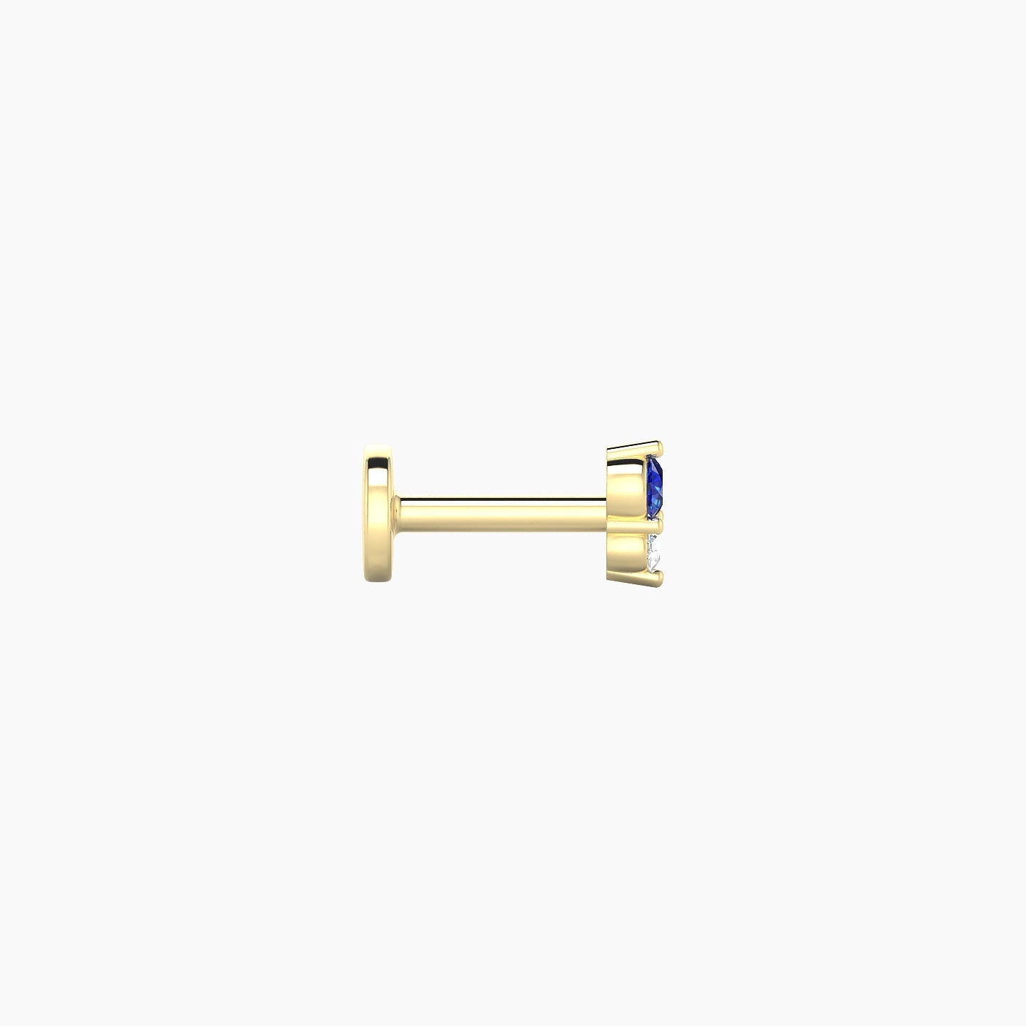 Laetitia | 18k Yellow Gold 5 mm 4 mm Sapphire & Diamond Nostril Piercing