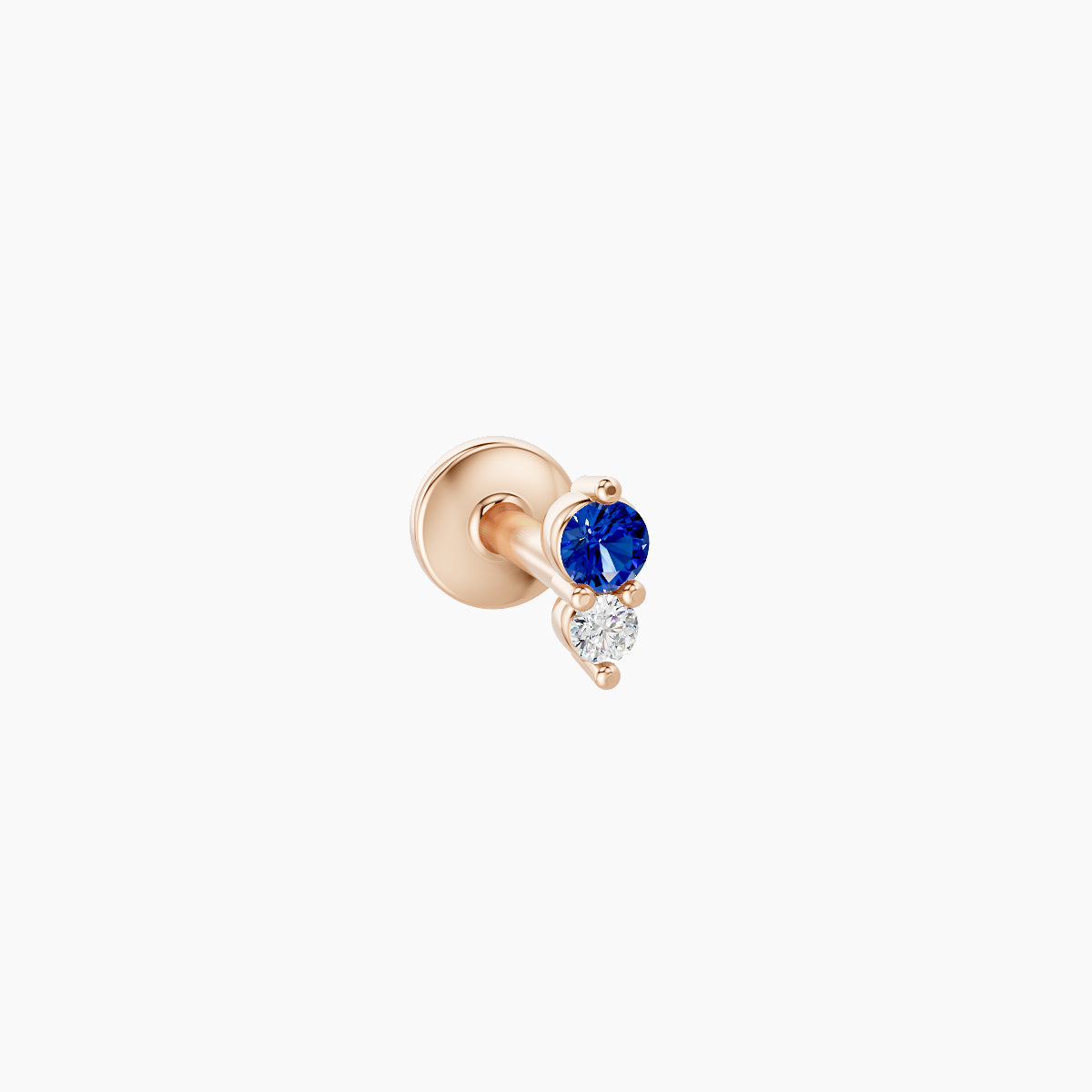 Laetitia | 18k Rose Gold 5 mm 4 mm Sapphire & Diamond Piercing