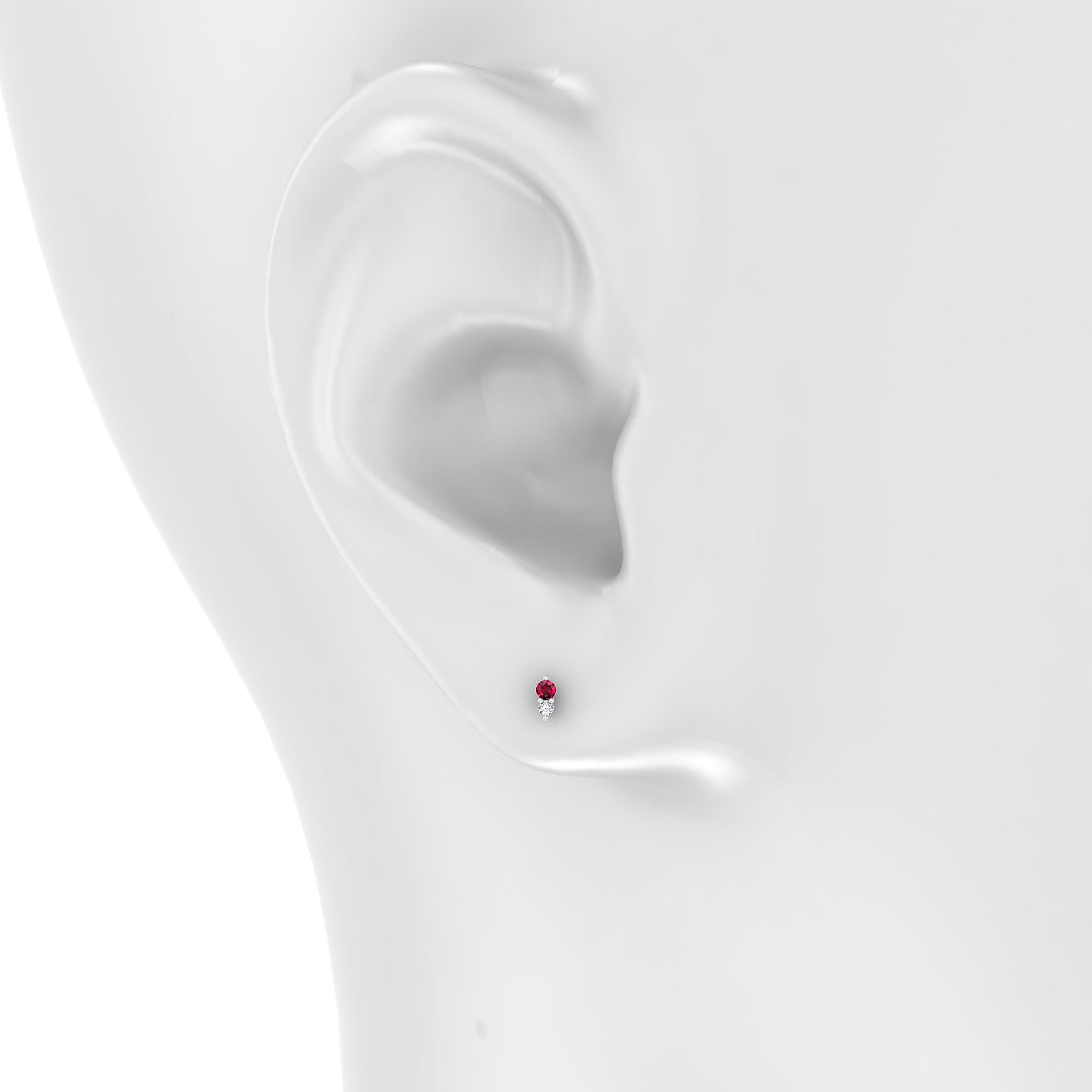 Laetitia | 18k White Gold 5 mm 4 mm Ruby & Diamond Piercing