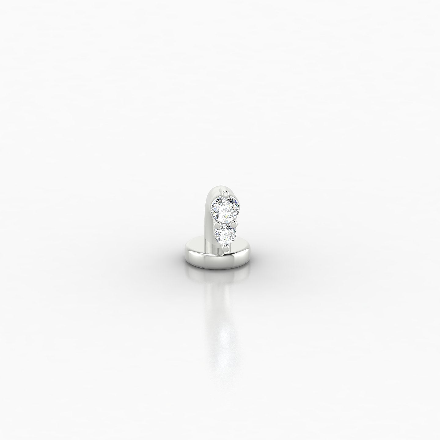 Laetitia | 18k White Gold 6 mm 4 mm Diamond Floating Navel Piercing