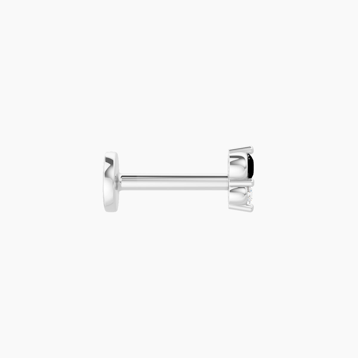 Laetitia | 18k White Gold 6.5 mm 4 mm Black Diamond & Diamond Nose Piercing