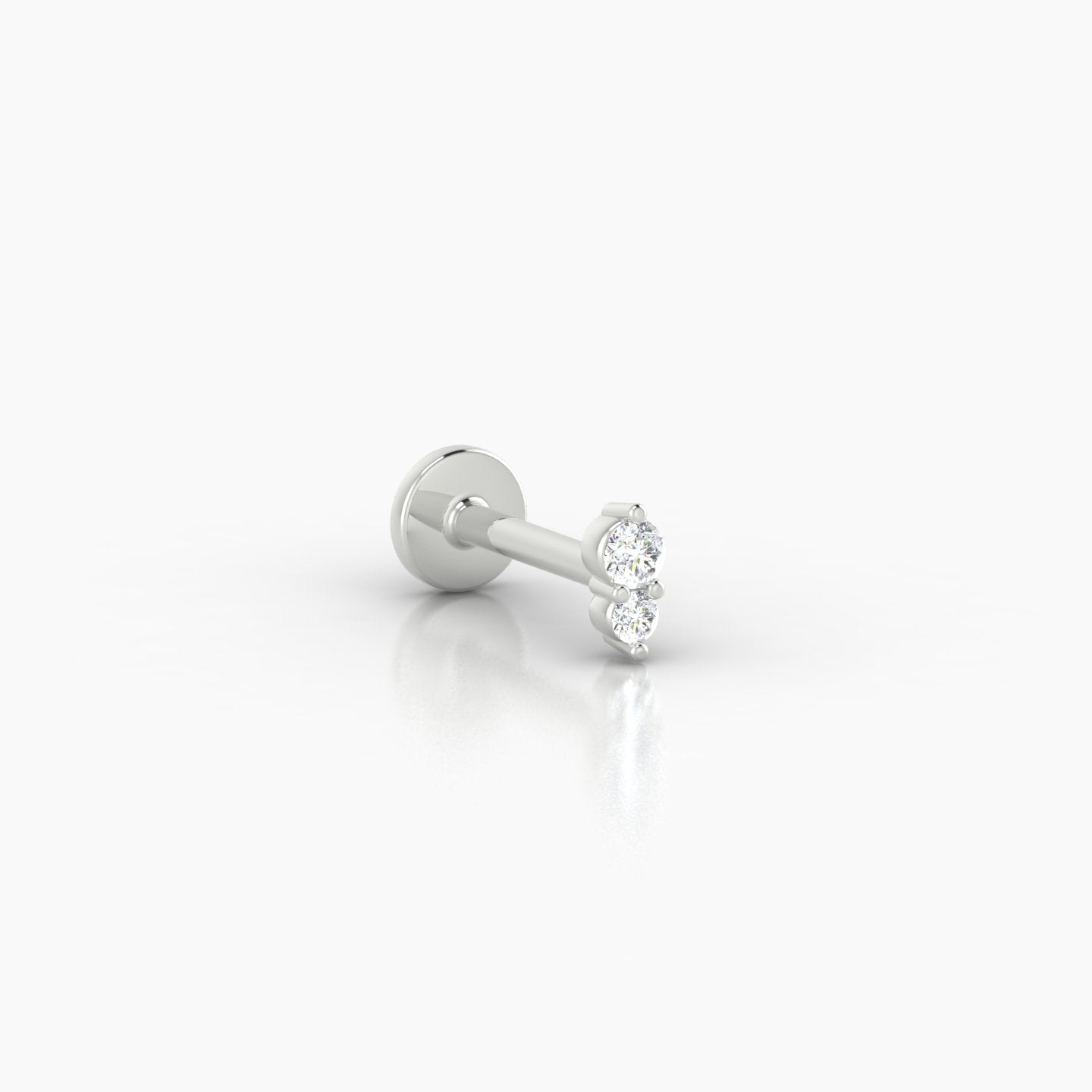 Laetitia | 18k White Gold 4 mm 6.5 mm Diamond Nostril Piercing