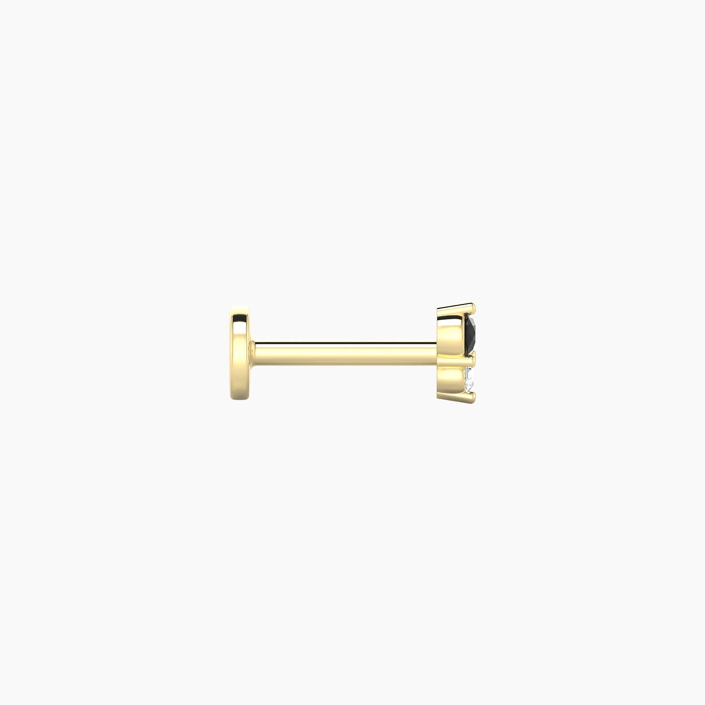 Laetitia | 18k Yellow Gold 6.5 mm 4 mm Black Diamond & Diamond Nostril Piercing