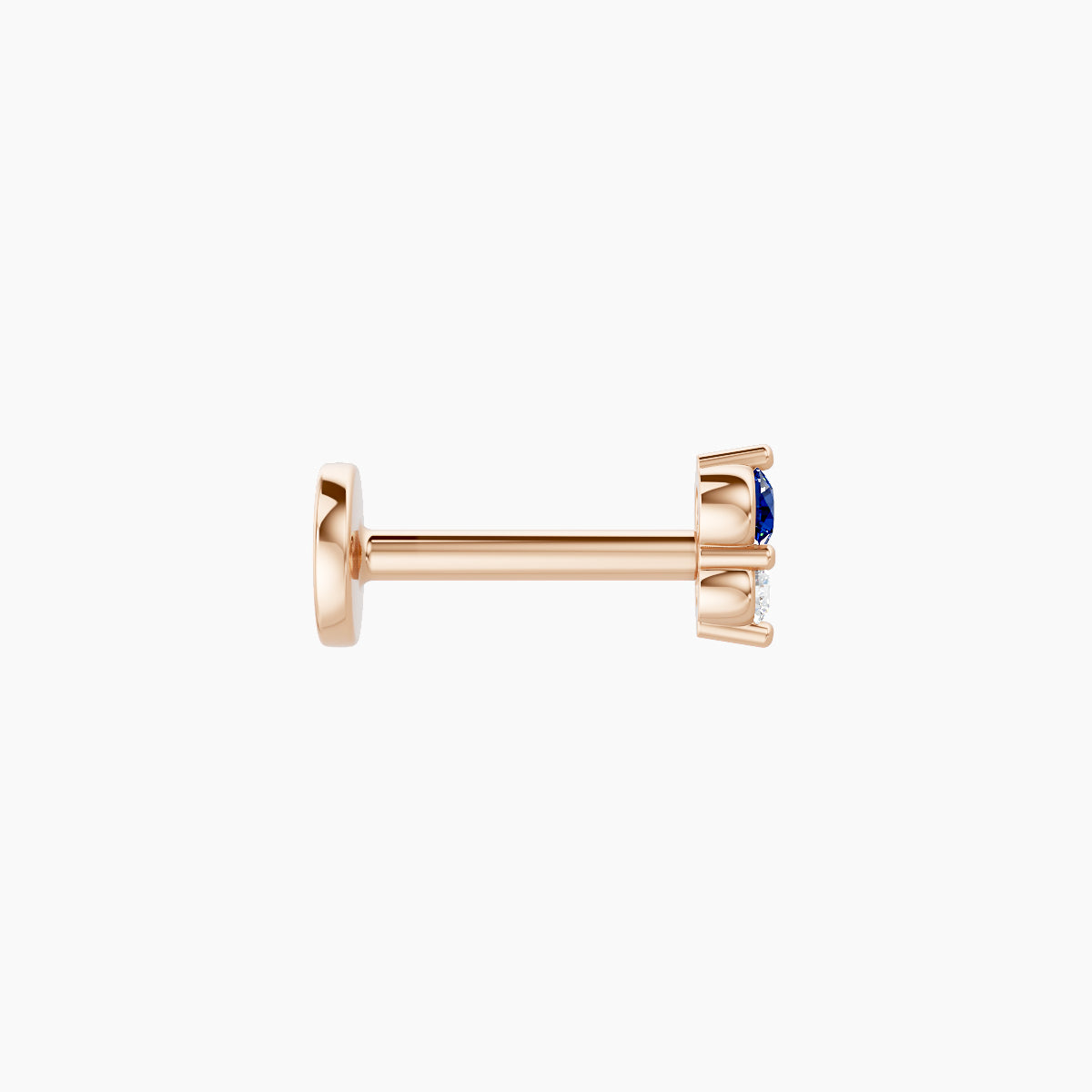 Laetitia | 18k Rose Gold 6.5 mm 4 mm Sapphire & Diamond Piercing