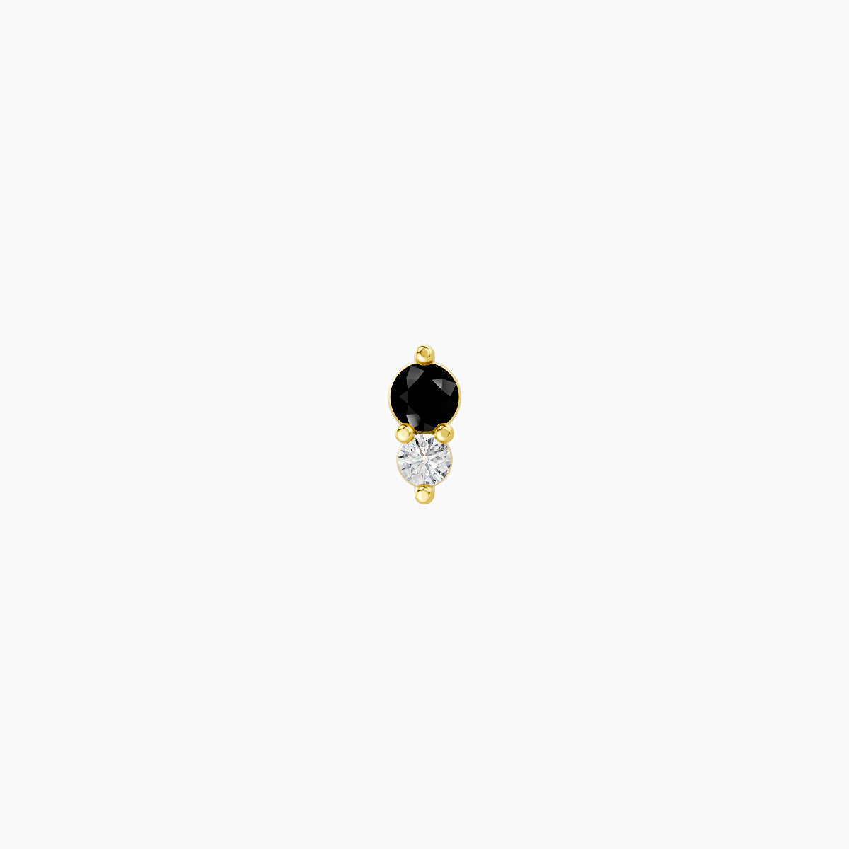 Laetitia | 18k Yellow Gold 6.5 mm 4 mm Black Diamond & Diamond Piercing