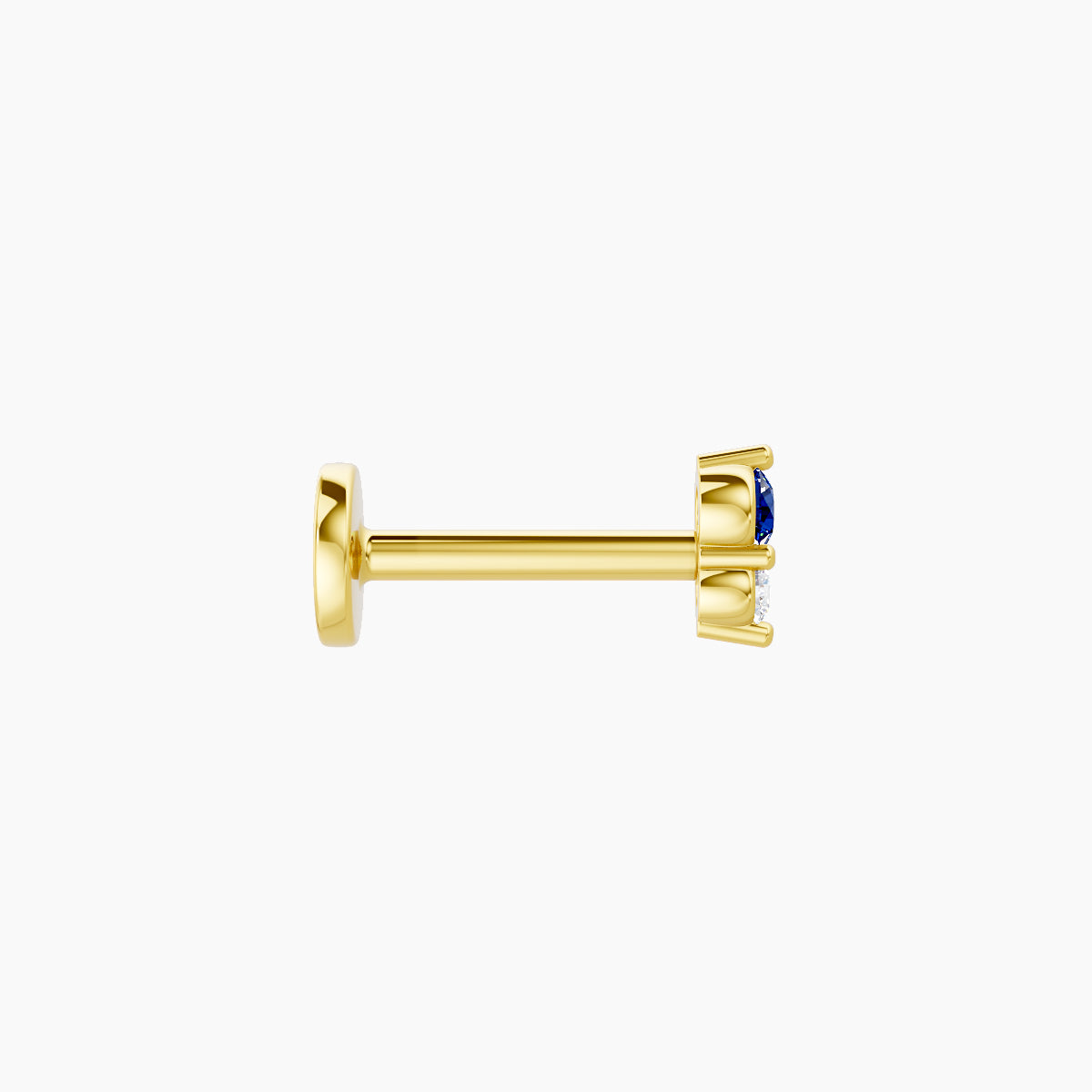 Laetitia | 18k Yellow Gold 6.5 mm 4 mm Sapphire & Diamond Piercing
