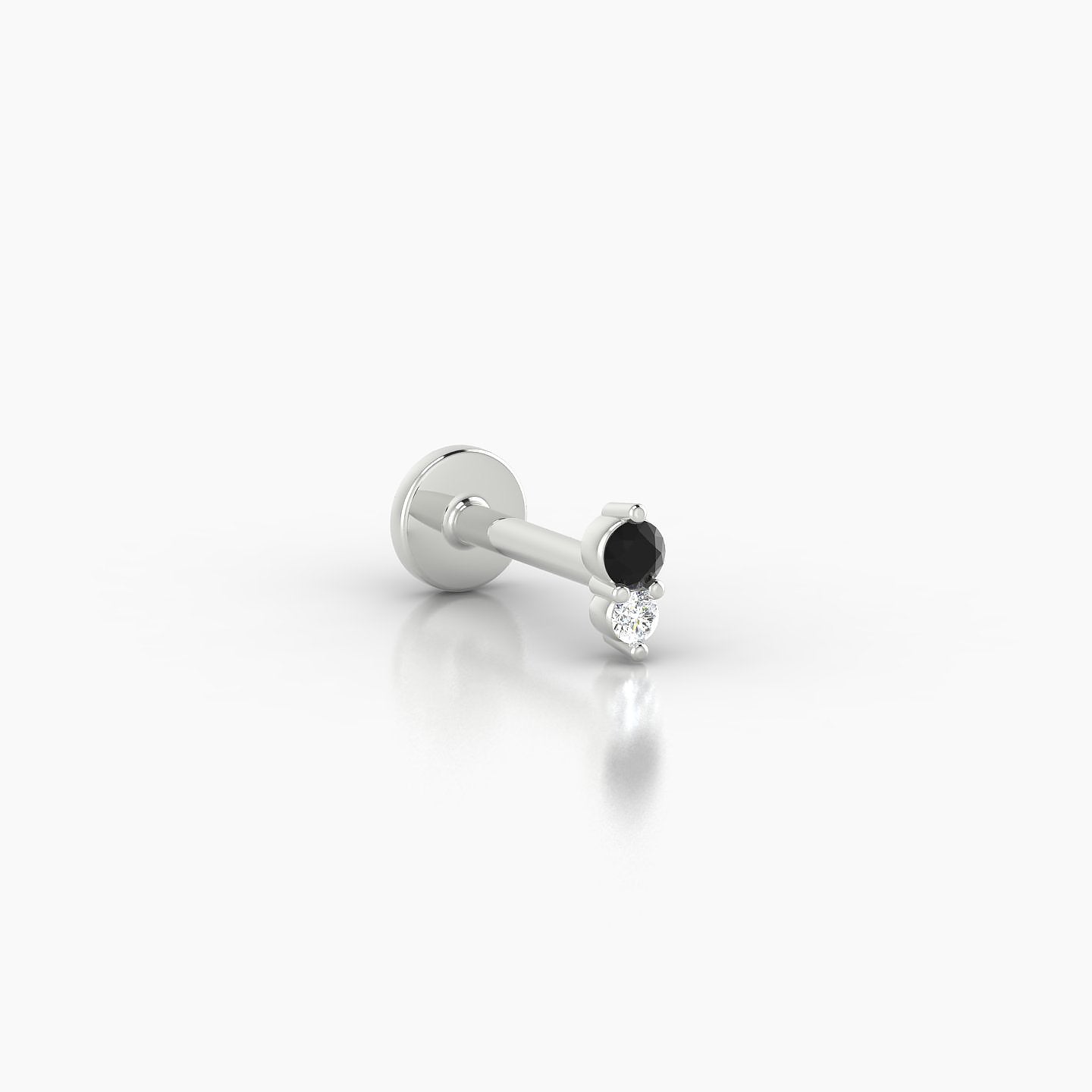 Laetitia | 18k White Gold 6.5 mm 4 mm Black Diamond & Diamond Piercing