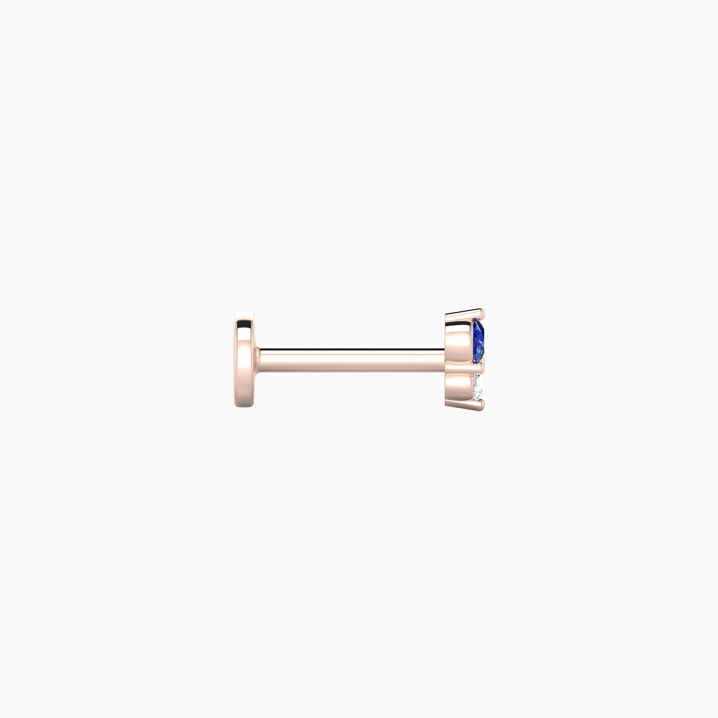 Laetitia | 18k Rose Gold 6.5 mm 4 mm Sapphire & Diamond Piercing