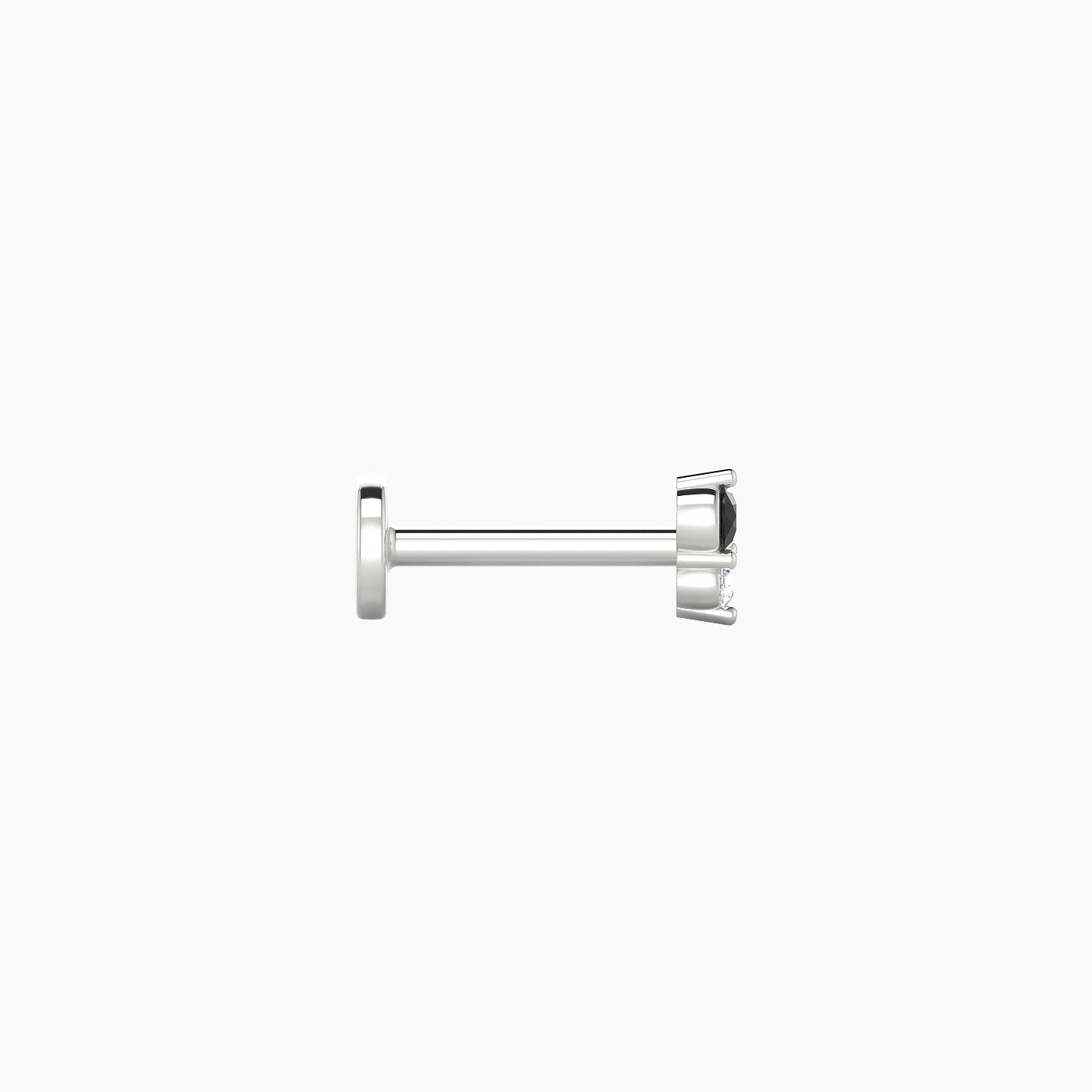 Laetitia | 18k White Gold 6.5 mm 4 mm Black Diamond & Diamond Piercing