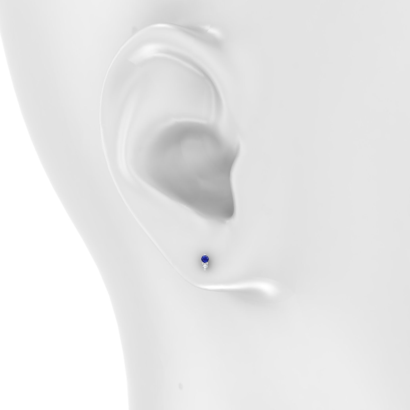 Laetitia | 18k White Gold 6.5 mm 4 mm Sapphire & Diamond Piercing