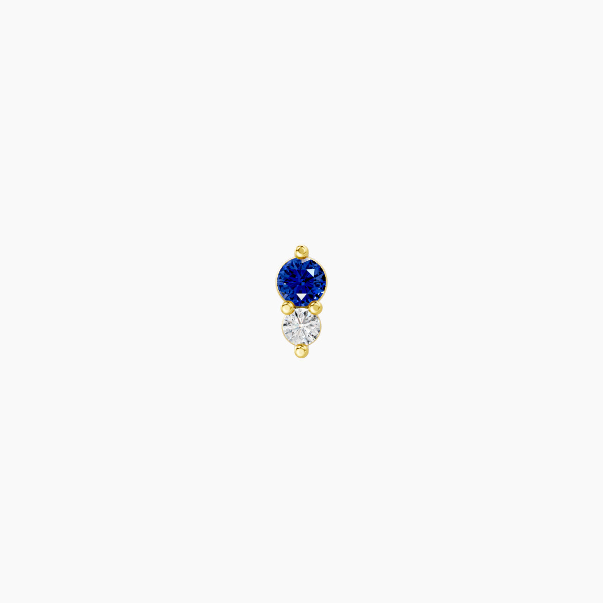 Laetitia | 18k Yellow Gold 8 mm 4 mm Sapphire & Diamond Nose Piercing