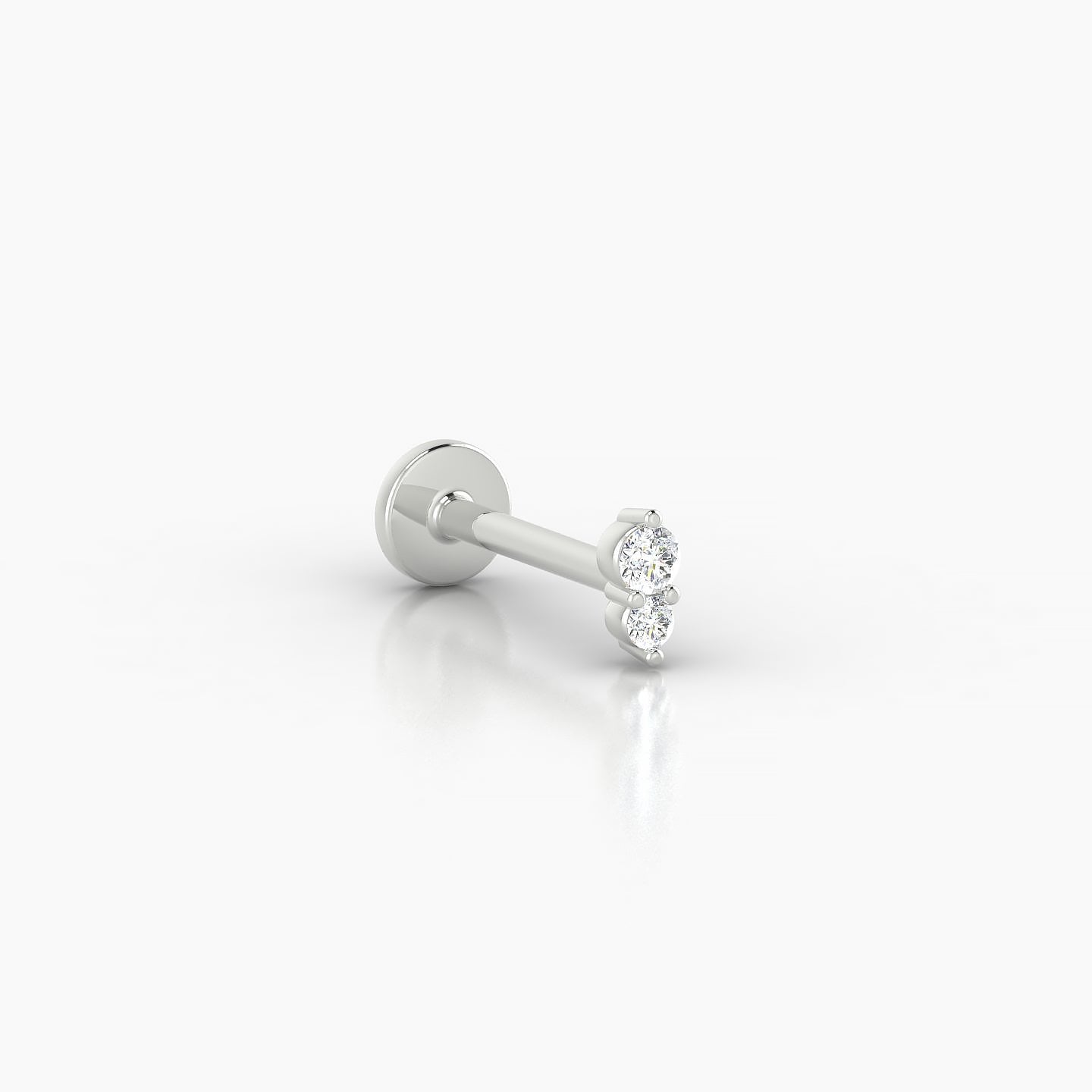 Laetitia | 18k White Gold 4 mm 8 mm Diamond Nostril Piercing