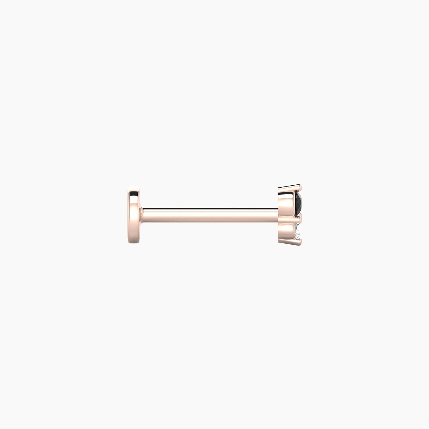 Laetitia | 18k Rose Gold 8 mm 4 mm Black Diamond & Diamond Nostril Piercing