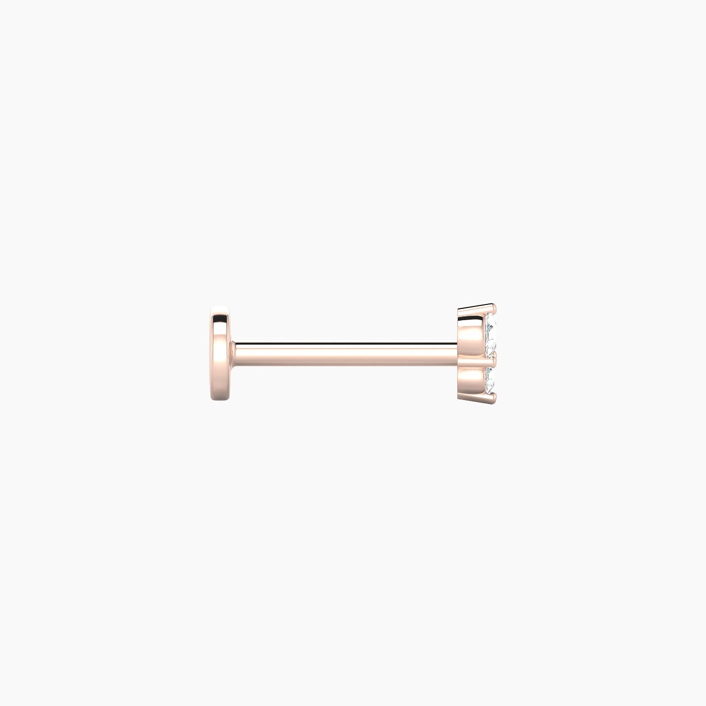 Laetitia | 18k Rose Gold 4 mm 8 mm Diamond Nostril Piercing