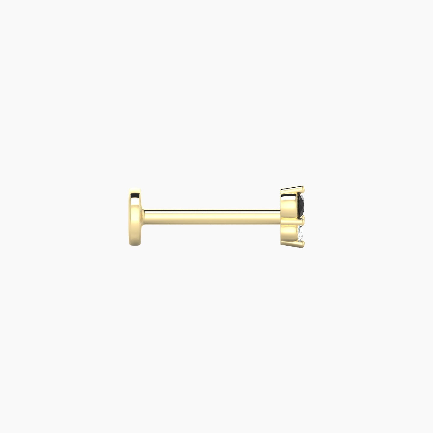 Laetitia | 18k Yellow Gold 8 mm 4 mm Black Diamond & Diamond Nostril Piercing