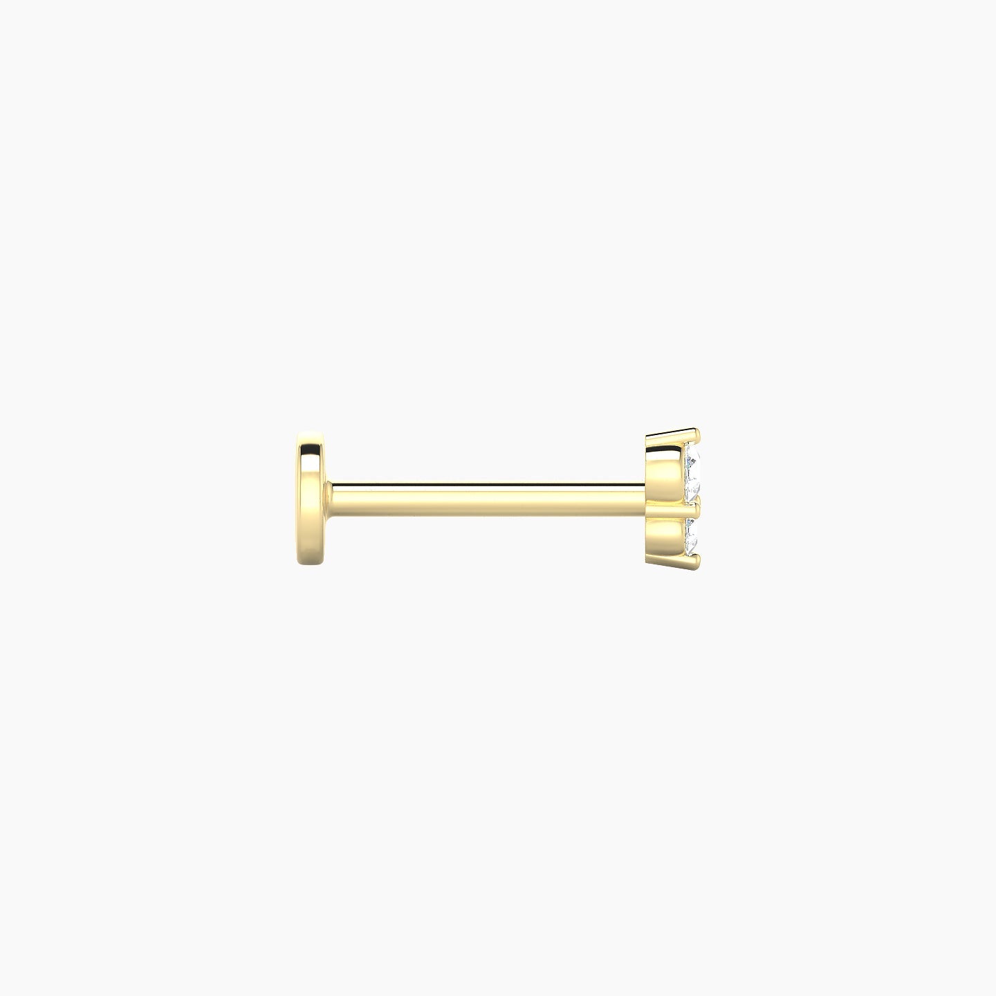 Laetitia | 18k Yellow Gold 4 mm 8 mm Diamond Nostril Piercing