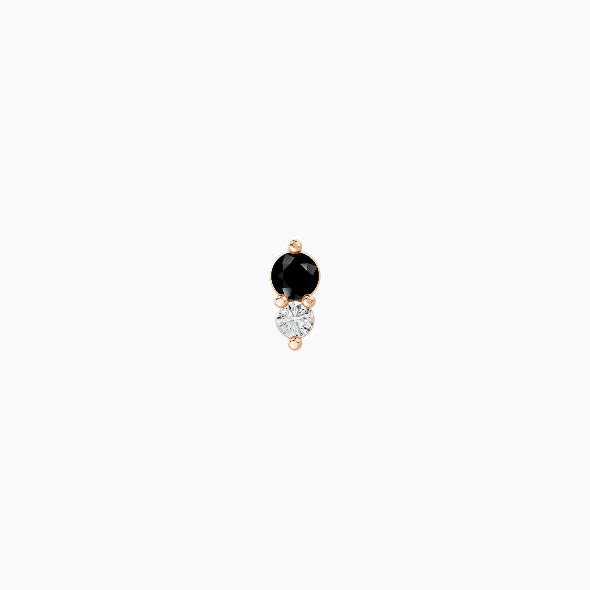 Laetitia | 18k Rose Gold 8 mm 4 mm Black Diamond & Diamond Piercing