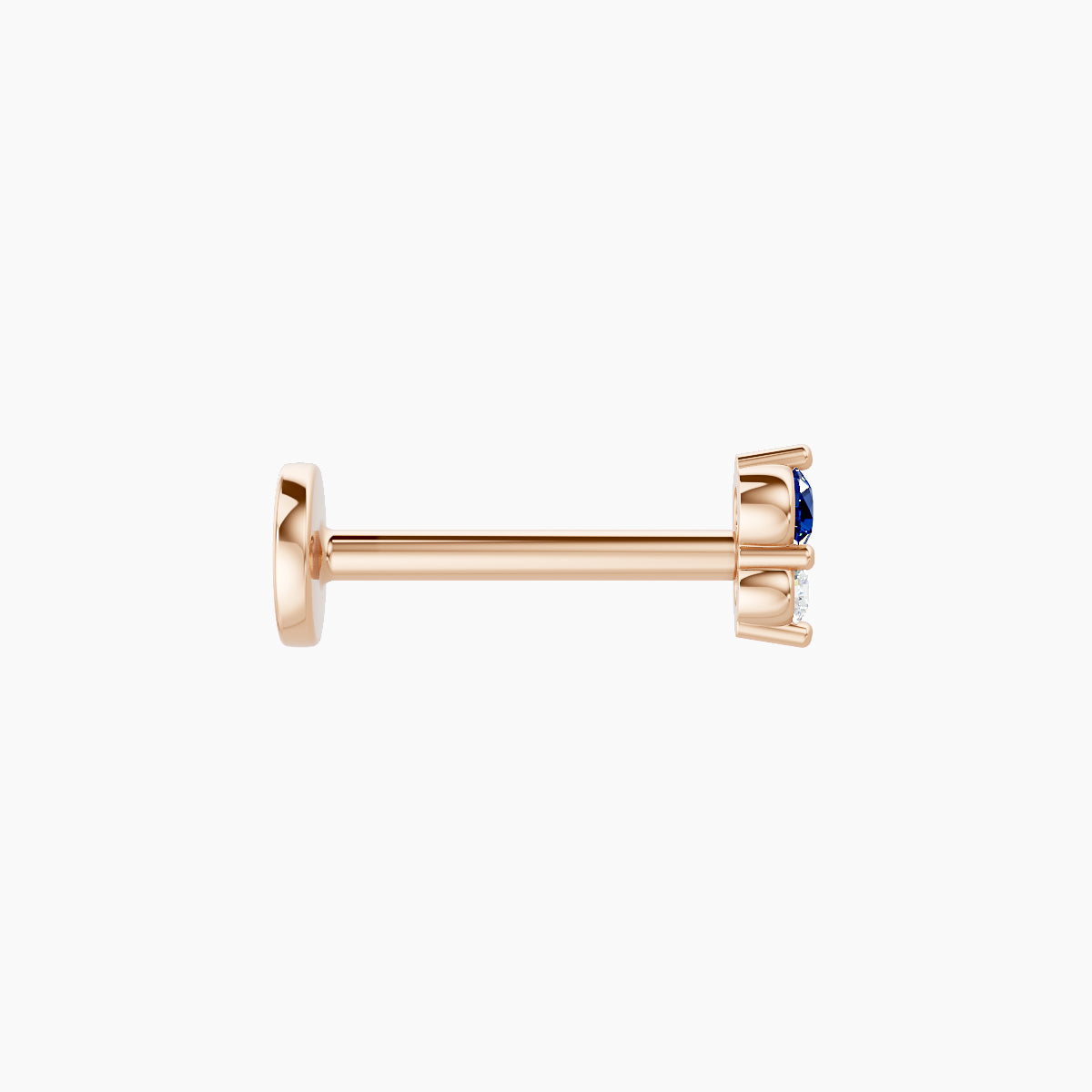 Laetitia | 18k Rose Gold 8 mm 4 mm Sapphire & Diamond Piercing