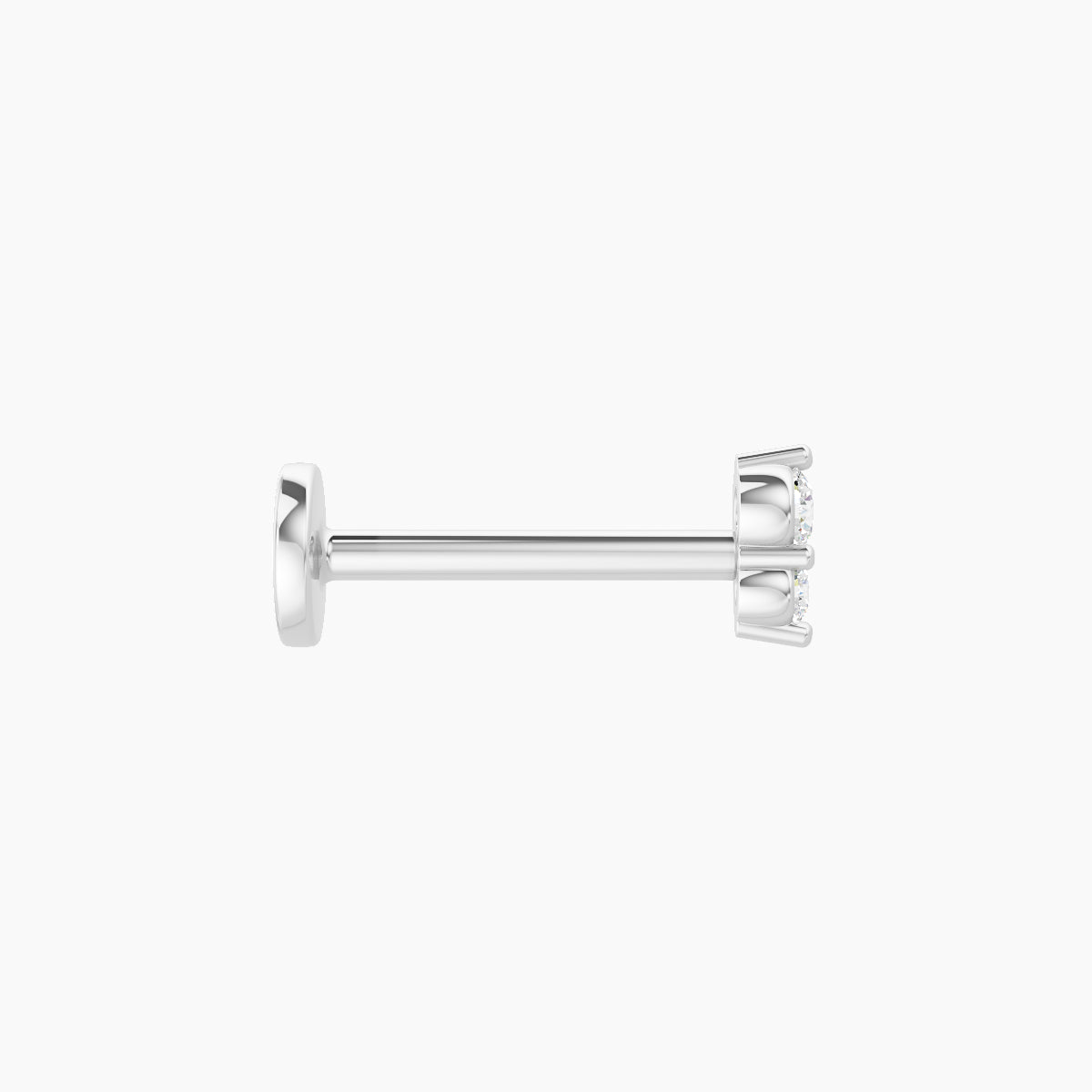 Laetitia | 18k White Gold 4 mm 8 mm Diamond Piercing