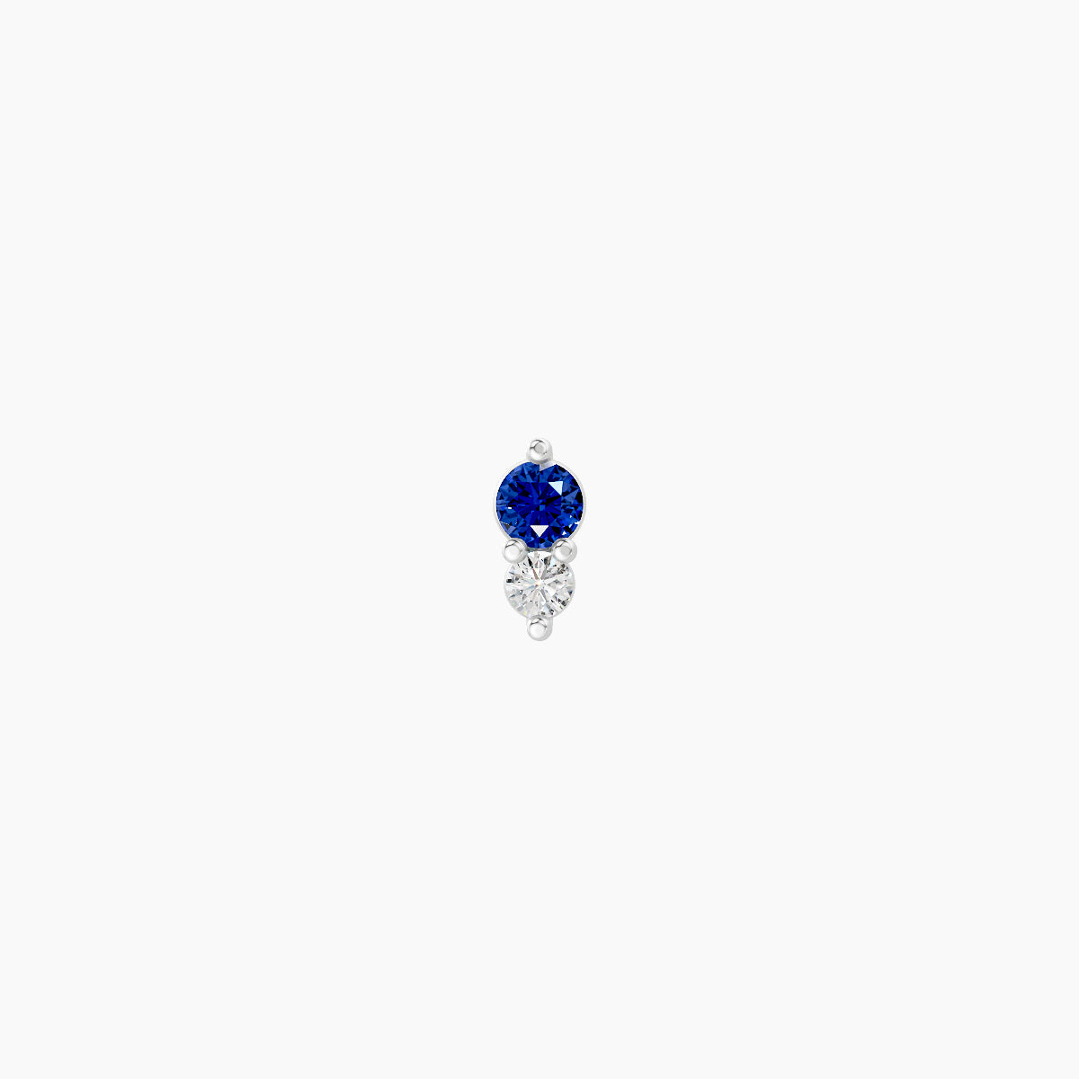 Laetitia | 18k White Gold 8 mm 4 mm Sapphire & Diamond Piercing