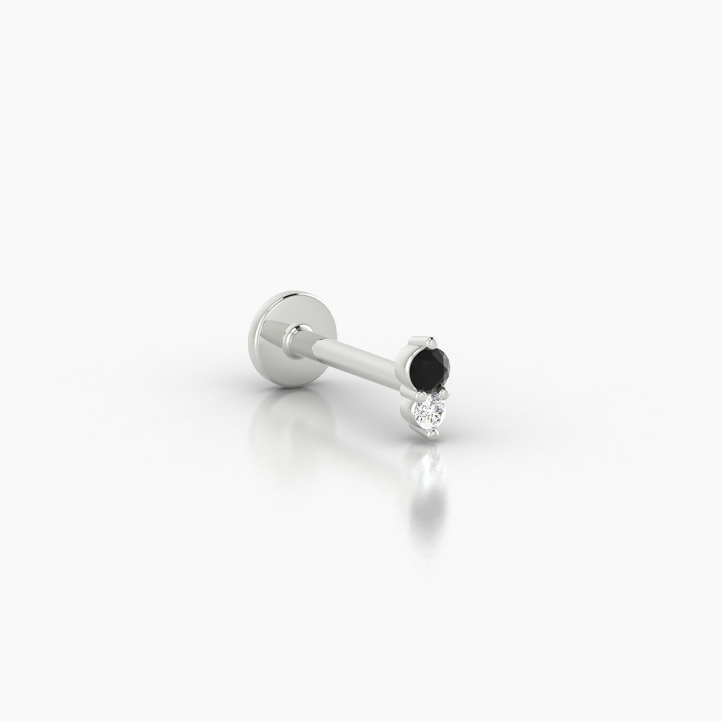 Laetitia | 18k White Gold 8 mm 4 mm Black Diamond & Diamond Piercing