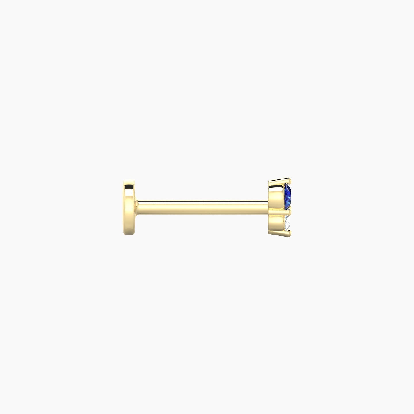 Laetitia | 18k Yellow Gold 8 mm 4 mm Sapphire & Diamond Piercing