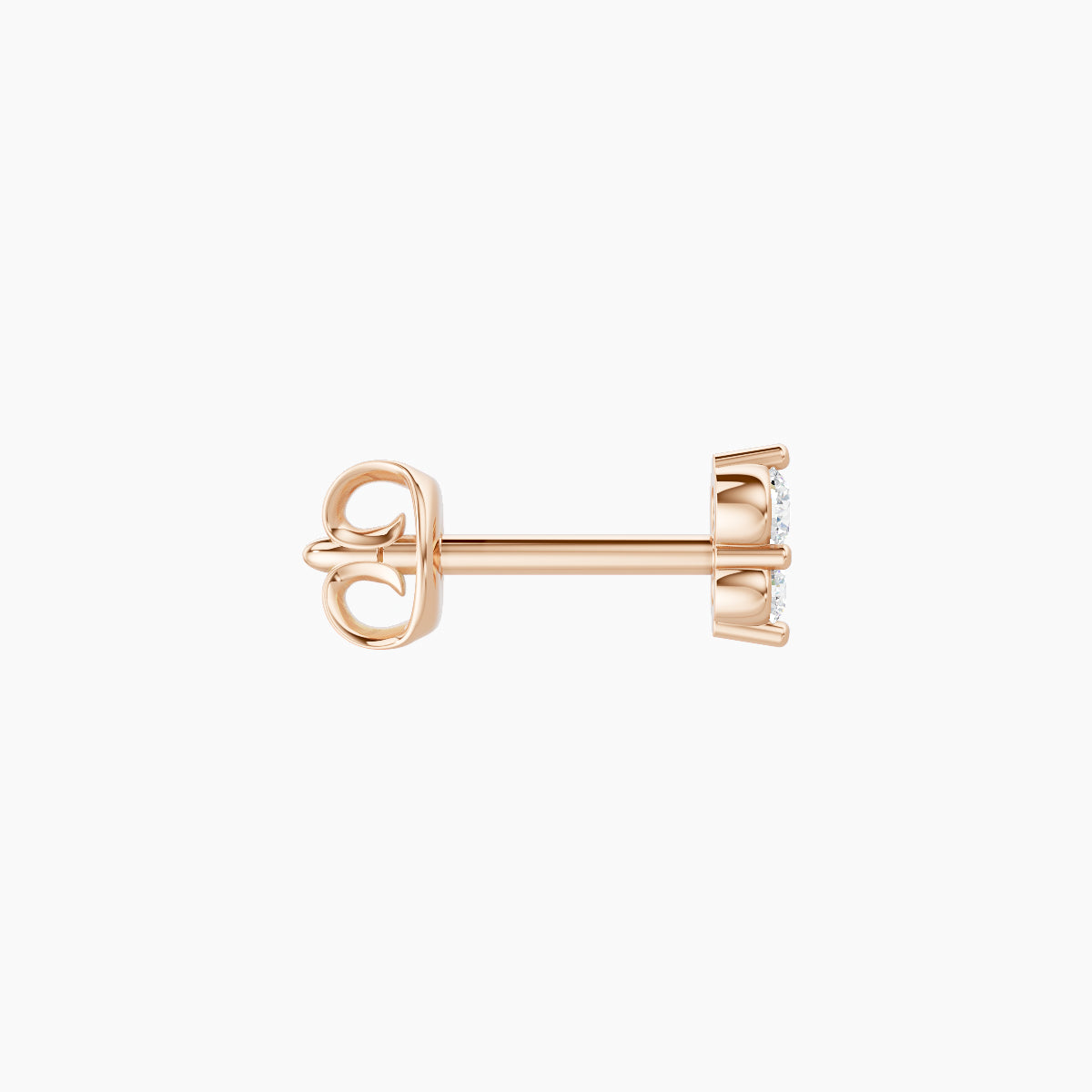Laetitia | 18k Rose Gold 4 mm Diamond Earring
