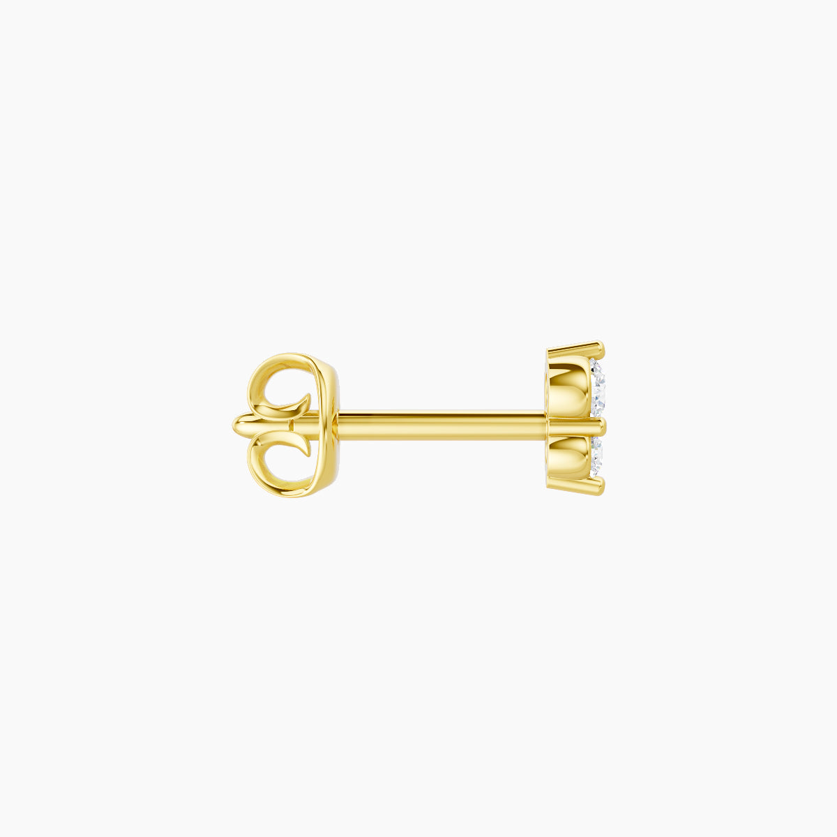 Laetitia | 18k Yellow Gold 4 mm Diamond Earring