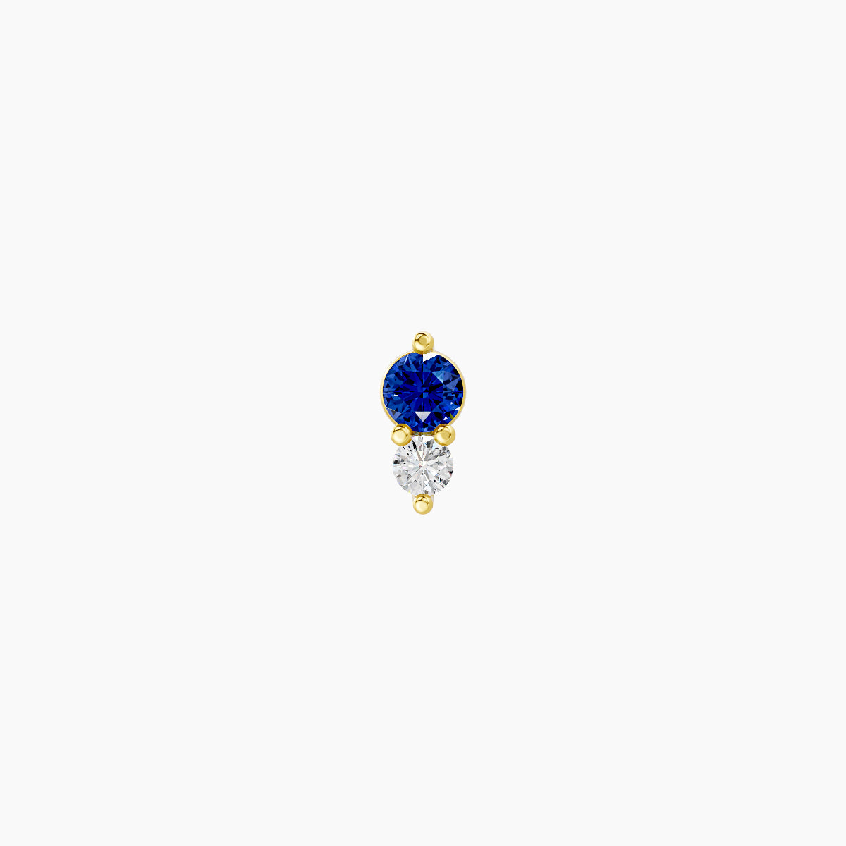 Laetitia | 18k Yellow Gold 5 mm 4.5 mm Sapphire & Diamond Nose Piercing