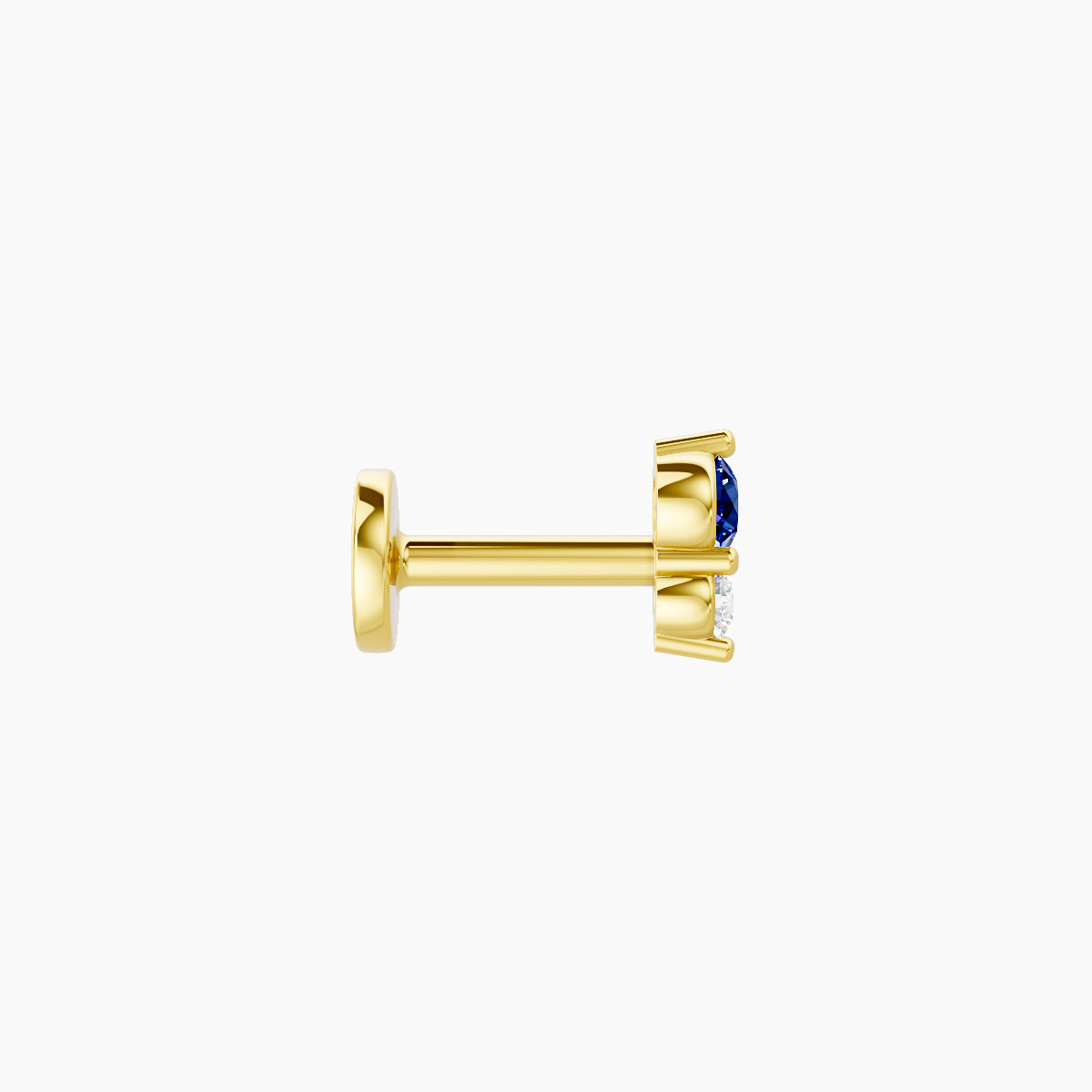 Laetitia | 18k Yellow Gold 5 mm 4.5 mm Sapphire & Diamond Nose Piercing